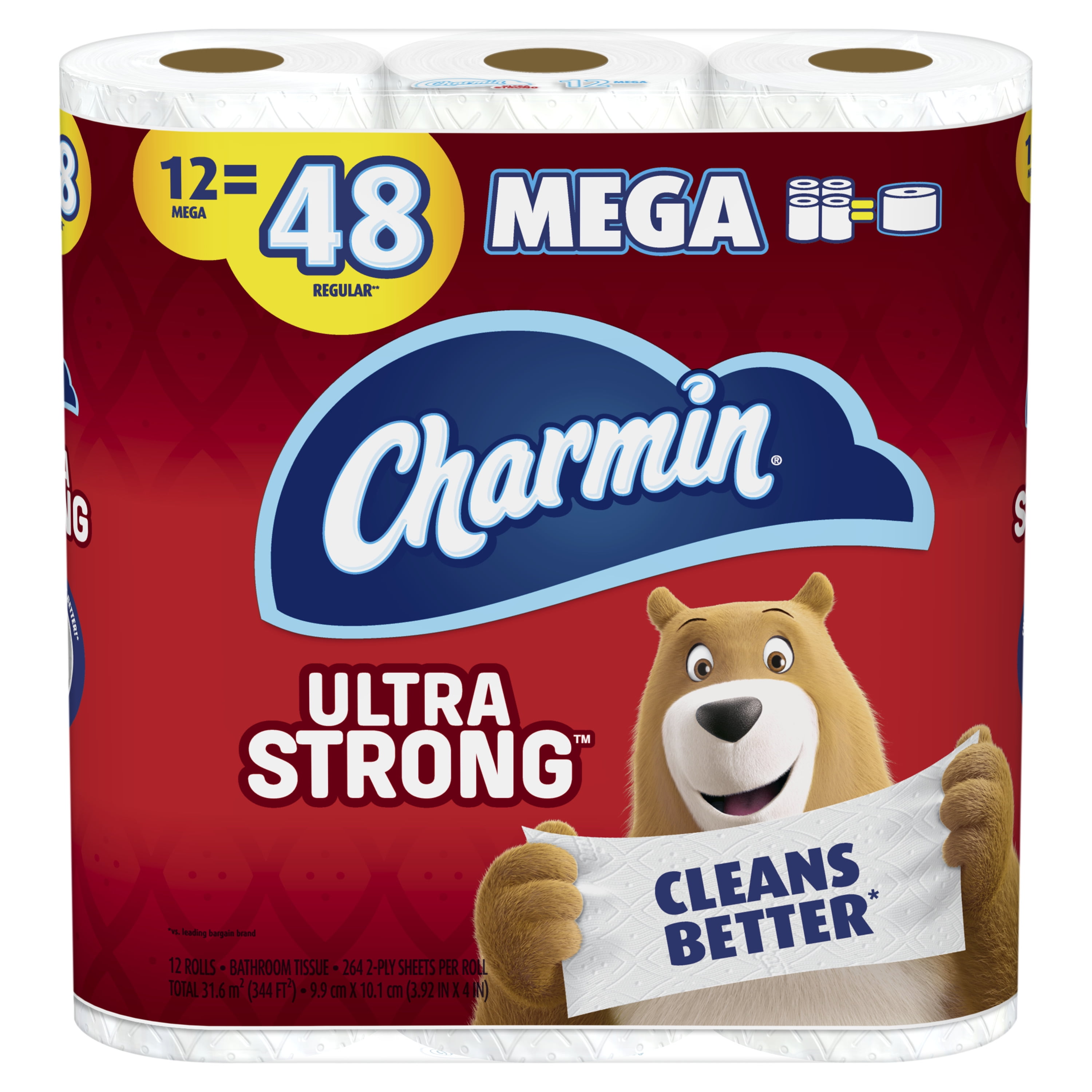 Charmin Ultra Strong Toilet Paper, 2-Ply Bathroom Tissue (12 Mega Rolls, 264 Sheets per Roll) hz5a8