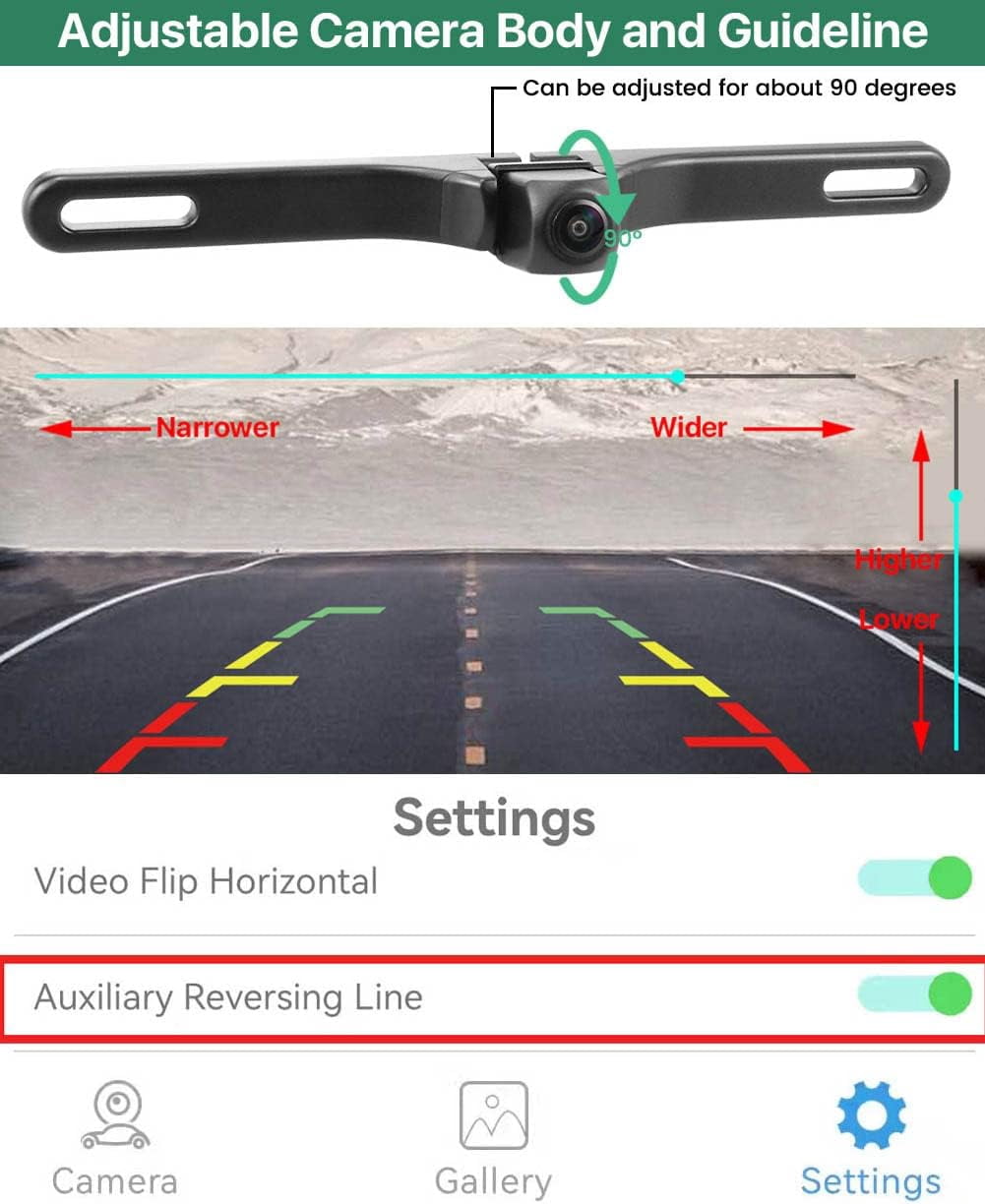 Nikauto 5G WiFi Wireless Backup Camera, 720P HD License Plate Reverse Camera for iOS and Android (Black, 0.2 oz) mogld - Image 3