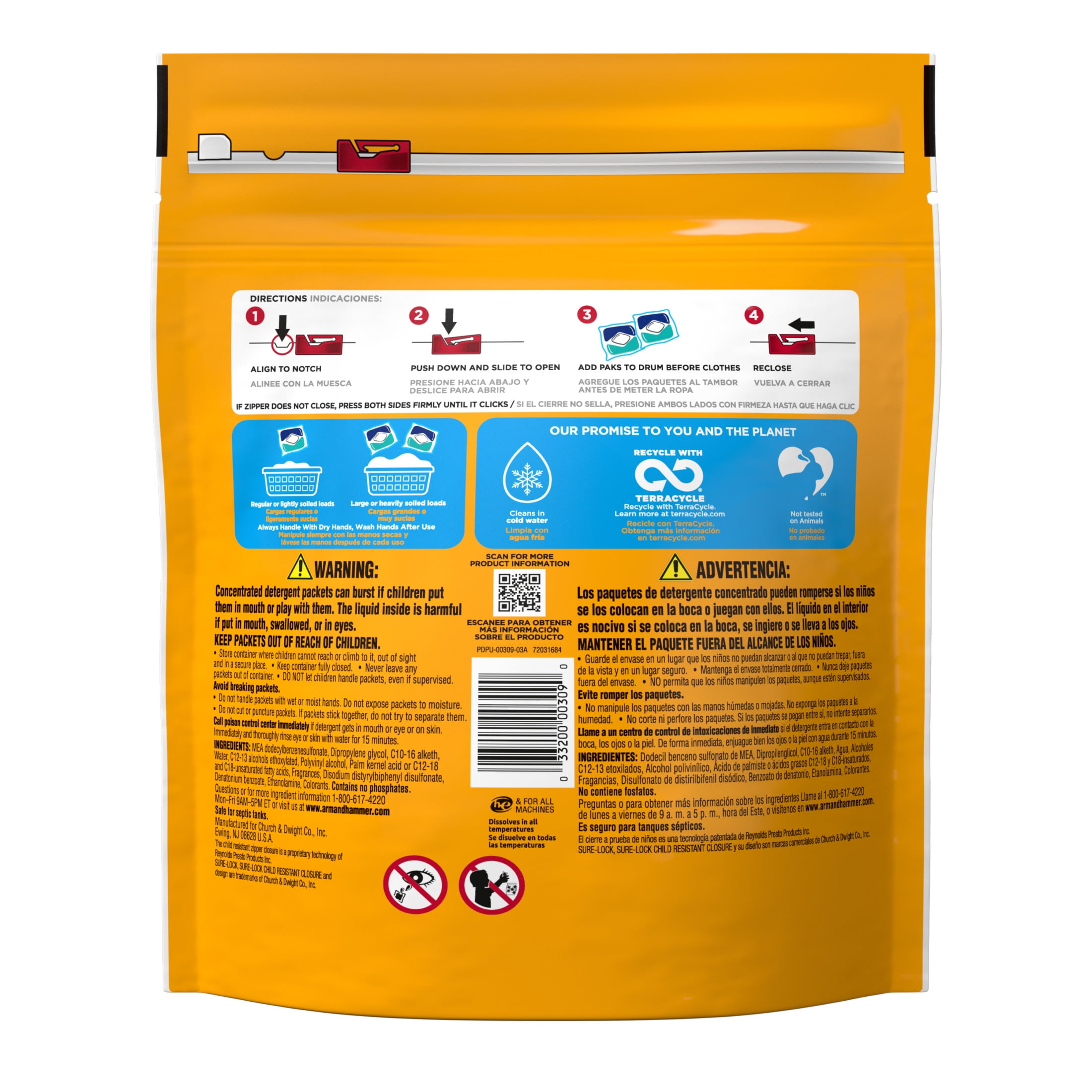 ARM & HAMMER Clean Burst 5-in-1 Laundry Detergent Power Paks (Clean Burst Scent, 42 Count) 0gsjy