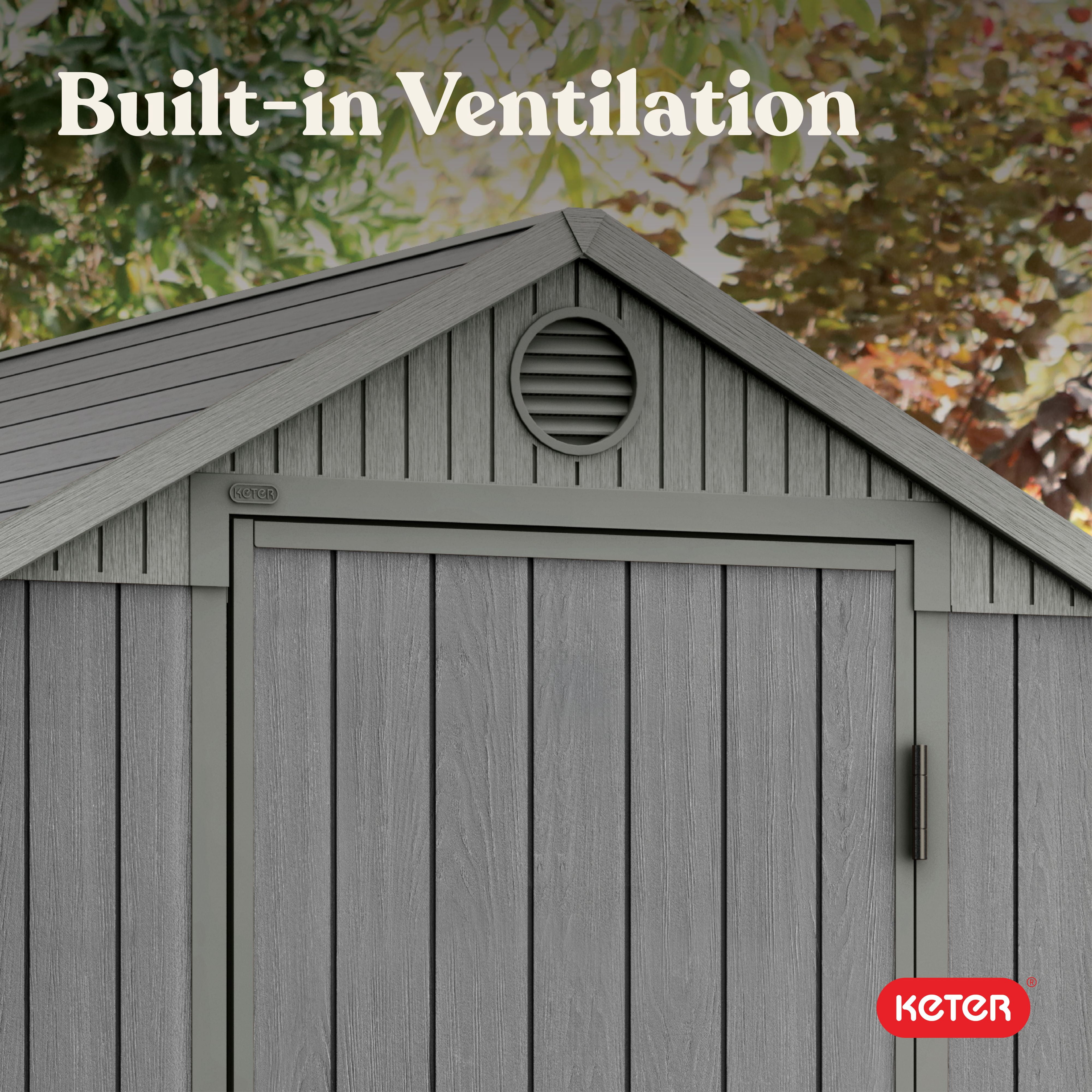 Keter Darwin Maintenance-Free Composite Outdoor Storage Shed (Gray, 81 in x 73 in x 50 in) mgo72
