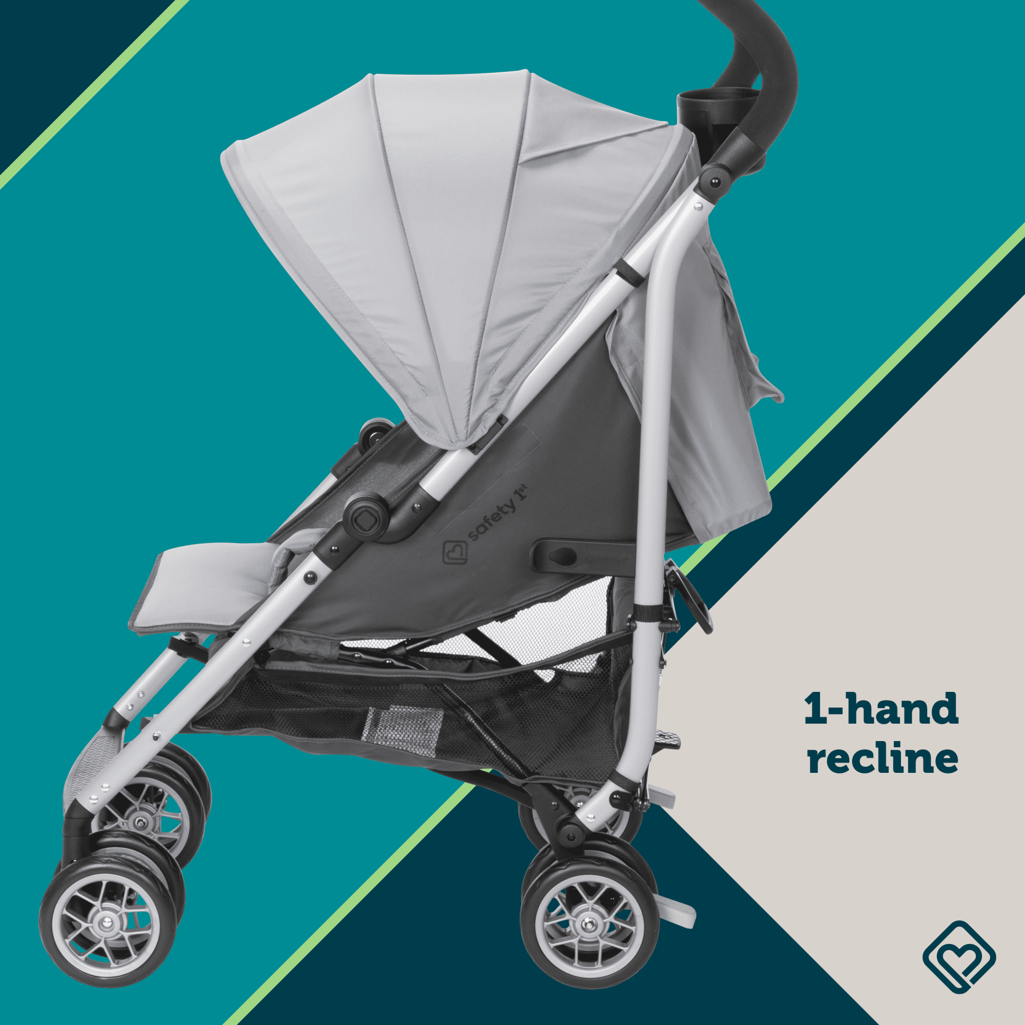 Safety 1st Strollerette Compact Stroller, Lightweight Foldable Design (Mercury, 16.5 lb) ekgsr
