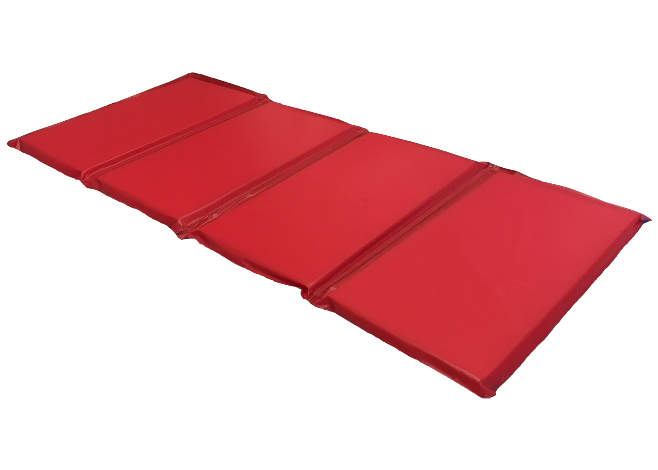 Peerless Plastics KinderMat Tri-Fold Nap Mat for Preschool and Daycare (Red and Blue, 2 Pack, 1 in x 19 in x 45 in) 4wu6z