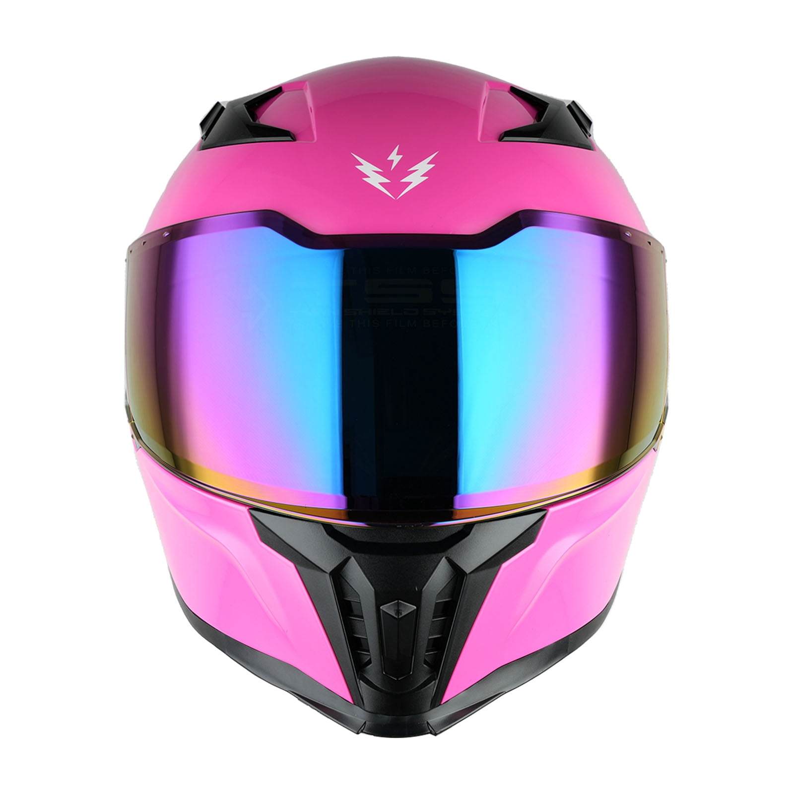 1Storm Motorcycle Full Face Helmet Street Bike Racing Gear with Dual Visor and Extra Shield (Glossy Pink, Large) p412x