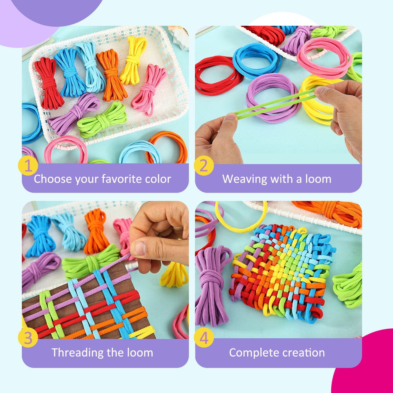 Keyohome Potholder Weaving Loom Refill Loops (800 Pieces, 8 Colors, 7 in) 34a0m
