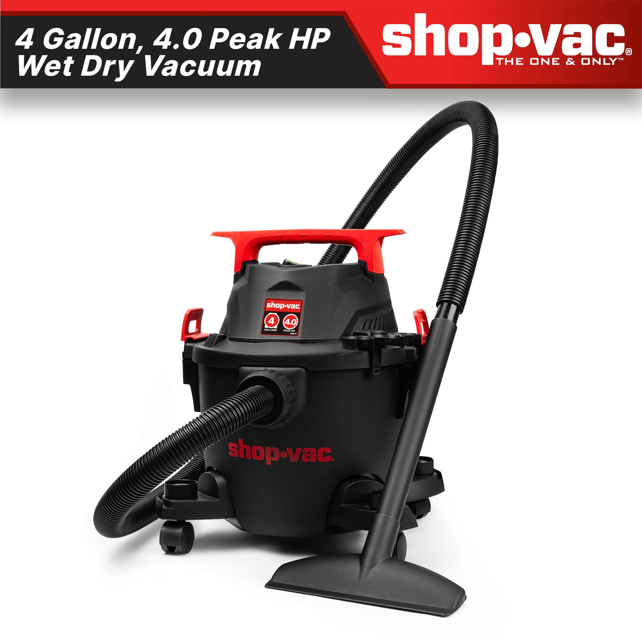 Shop-Vac Wet Dry Vacuum Cleaner with 4 Gallon Tank and Onboard Tool Storage (Black, 4 Gallon) vmoik