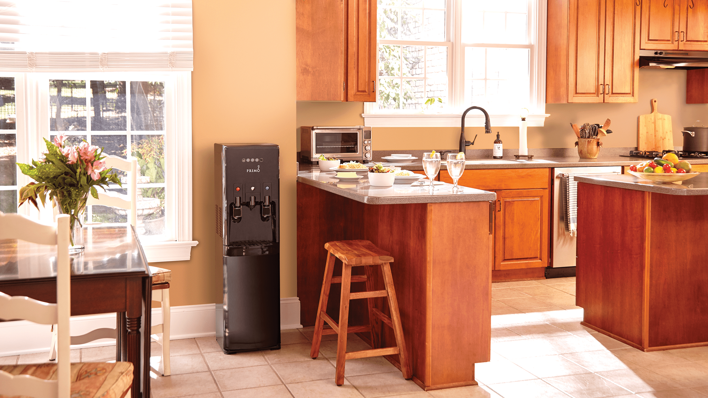 Primo Bottom Loading Water Dispenser, Hot and Cold Temperature Control (Black) mdr69