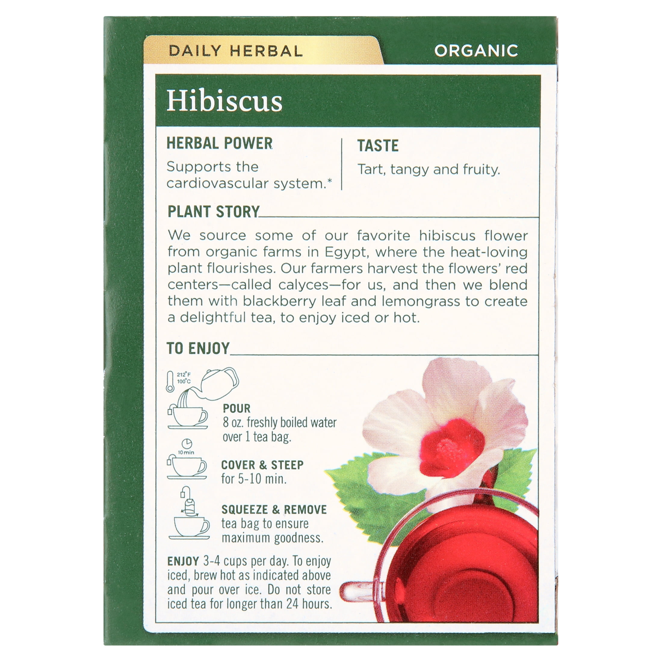 Traditional Medicinals Hibiscus Herbal Tea, Organic Caffeine-Free Tea Bags (16 Count) kdu0b