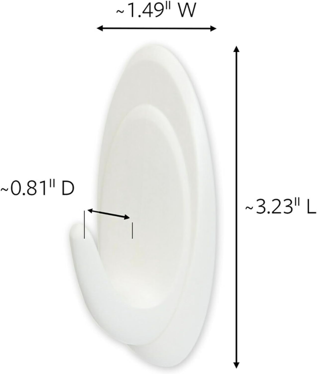 Command Decorative Wall Hook, Damage-Free Hanging Adhesive Hook (White, Medium) 2dx9f