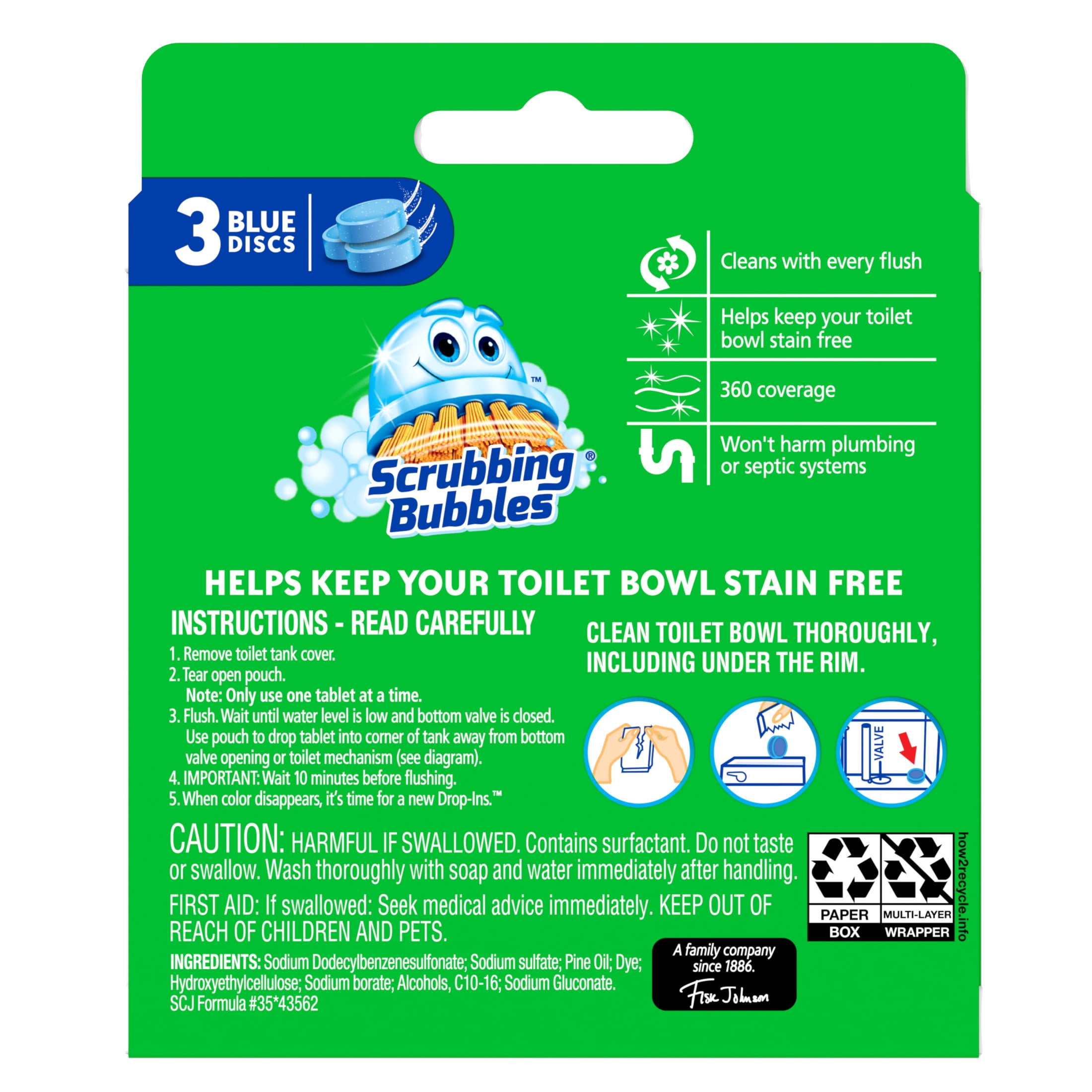 Scrubbing Bubbles Continuous Clean Toilet Drop-Ins, Stain-Fighting Tablets (6 Pack, 18 Count Total) tatf6