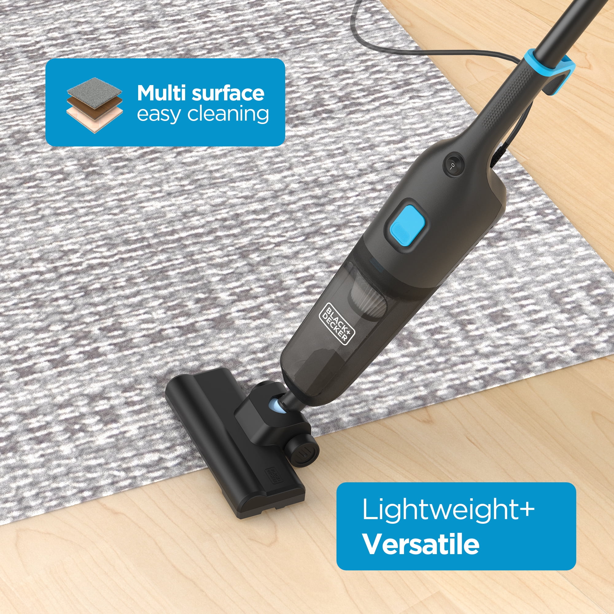 BLACK+DECKER PowerSeries Flex+ 3-in-1 Stick Vacuum (Black, 19 ft Cord) 4r8uc