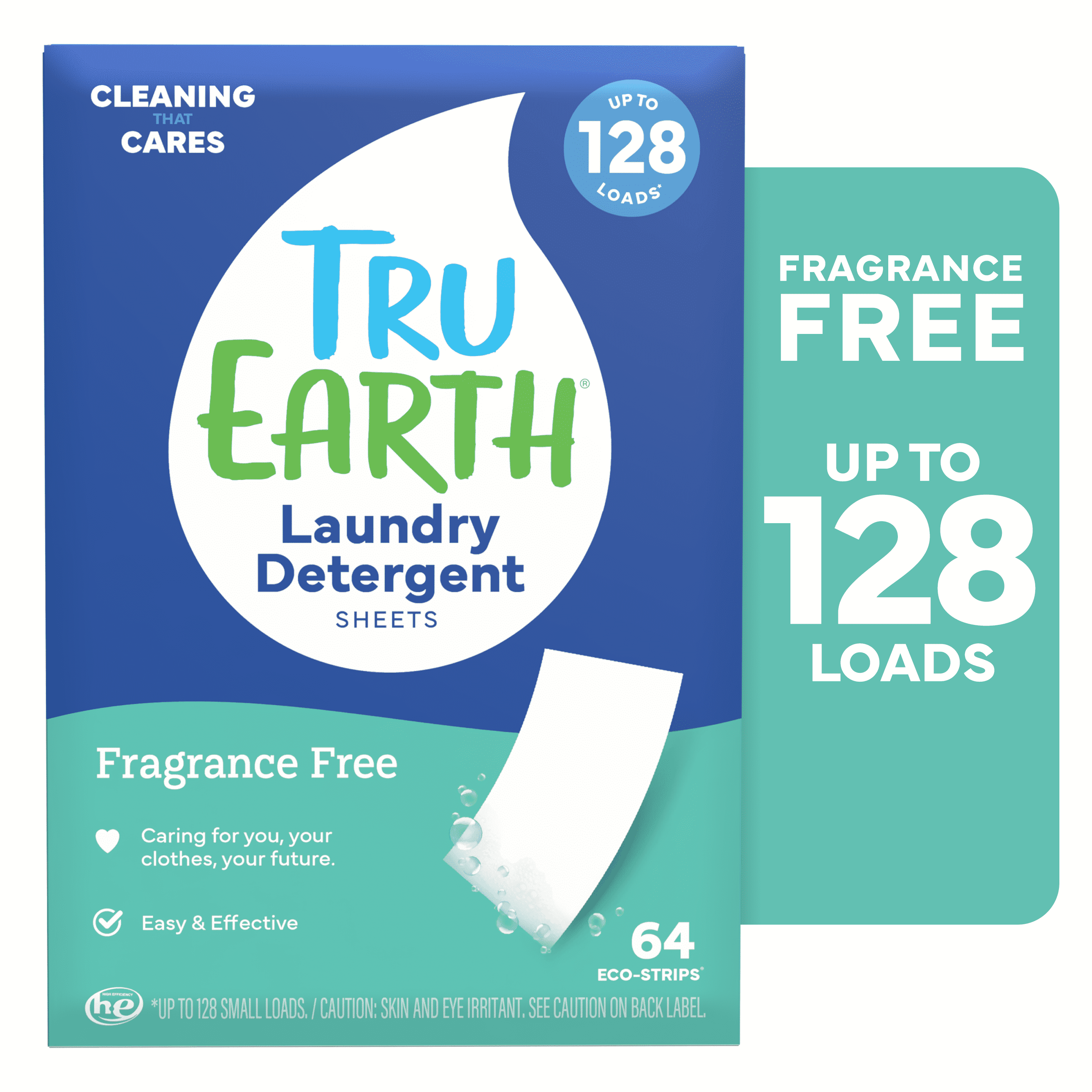 Tru Earth Laundry Detergent Sheets Eco-Strips (Unscented, 128 Loads) s5pw0