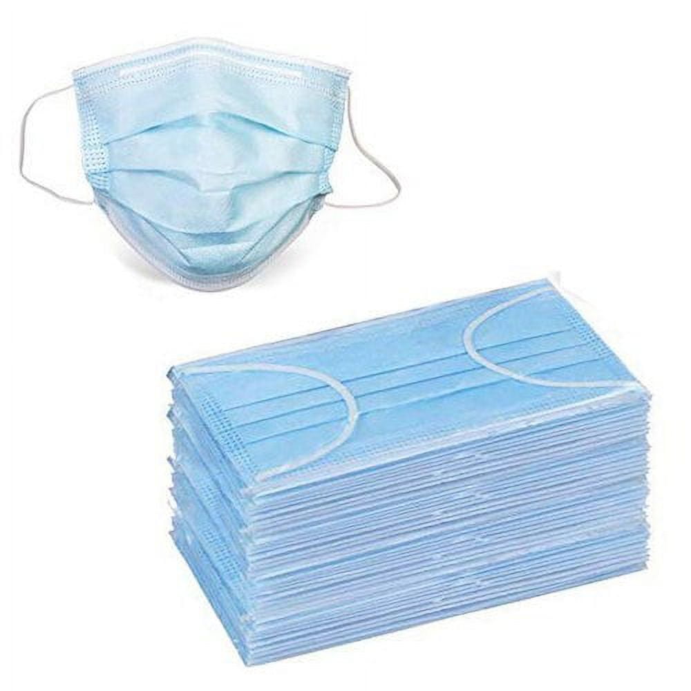 WeCare Disposable Face Masks, 3-Ply Breathable Dust Protection with Elastic Ear Loops (Blue, 50 Pack) fxrmp