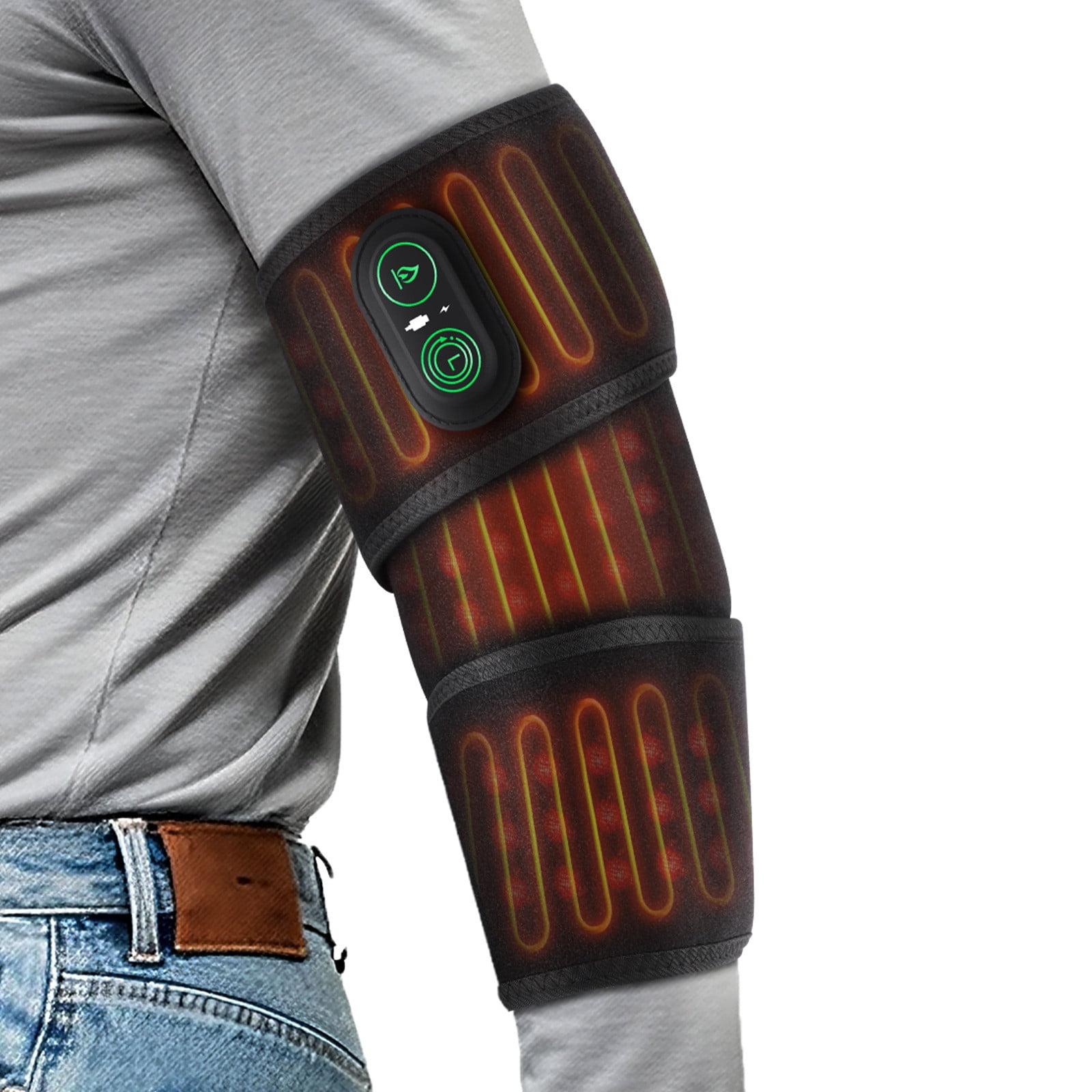 YiFudd Red Light Therapy Heating Strap with 108 LEDs, Phototherapy Vibration Massage Band for Targeted Relief (Red, 39 in) 8auha