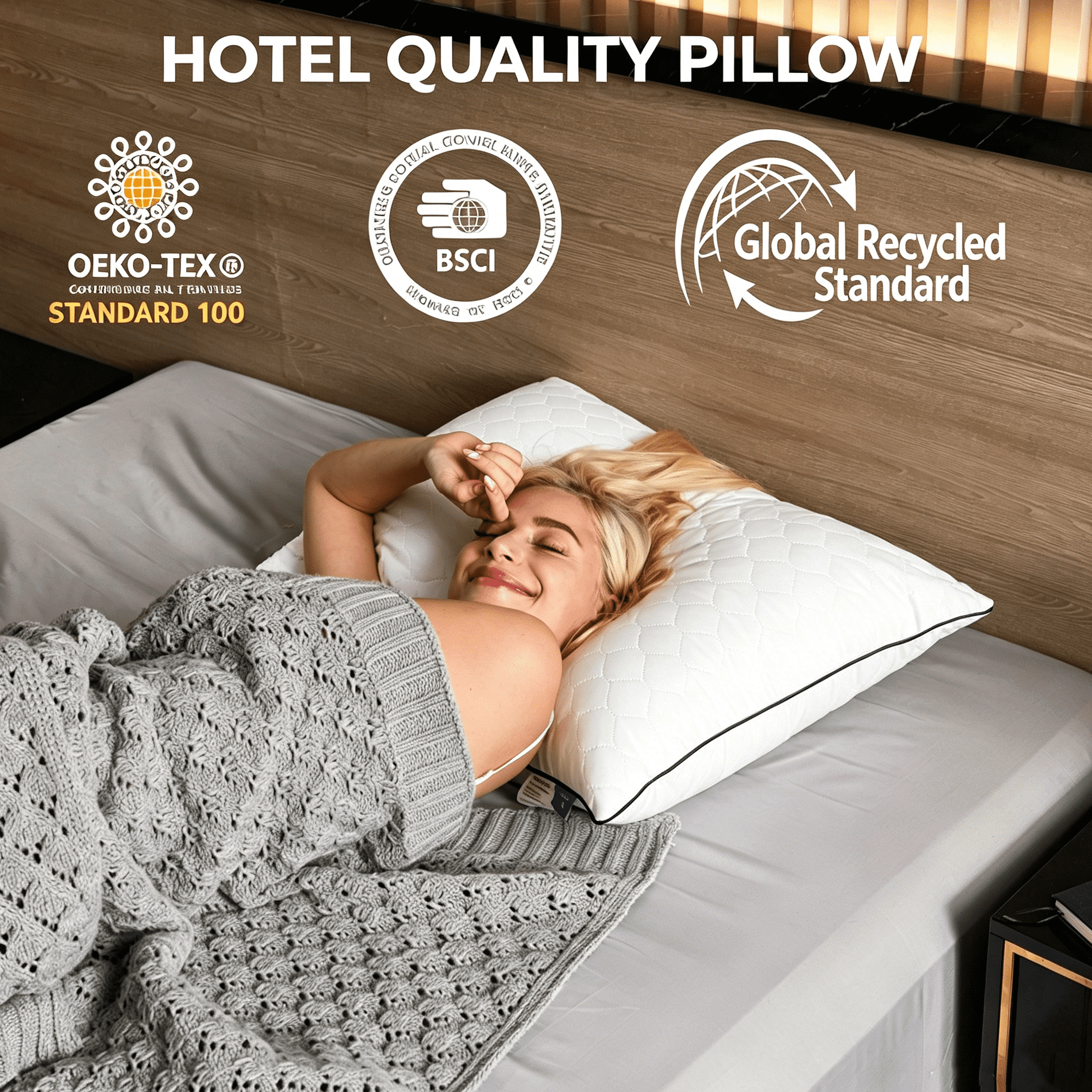 SORMAG Bed Pillows for Sleeping, Hypoallergenic Down Alternative, Hotel Collection (White, Queen Size 20 in x 30 in, 2 Pack) iqbng