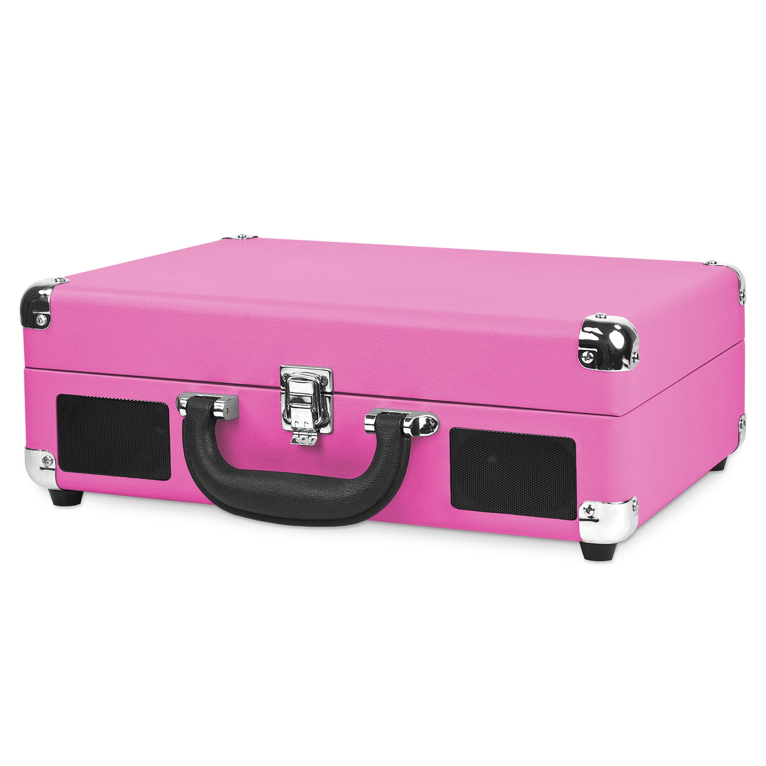 Victrola Bluetooth Suitcase Record Player with 3-Speed Turntable (Pink, 13.9 in x 10.1 in x 5 in) fzspt