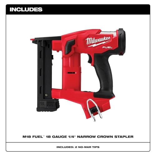 Milwaukee M18 Fuel 1/4 in Narrow Crown Stapler (Red, 18V Cordless) ng37o