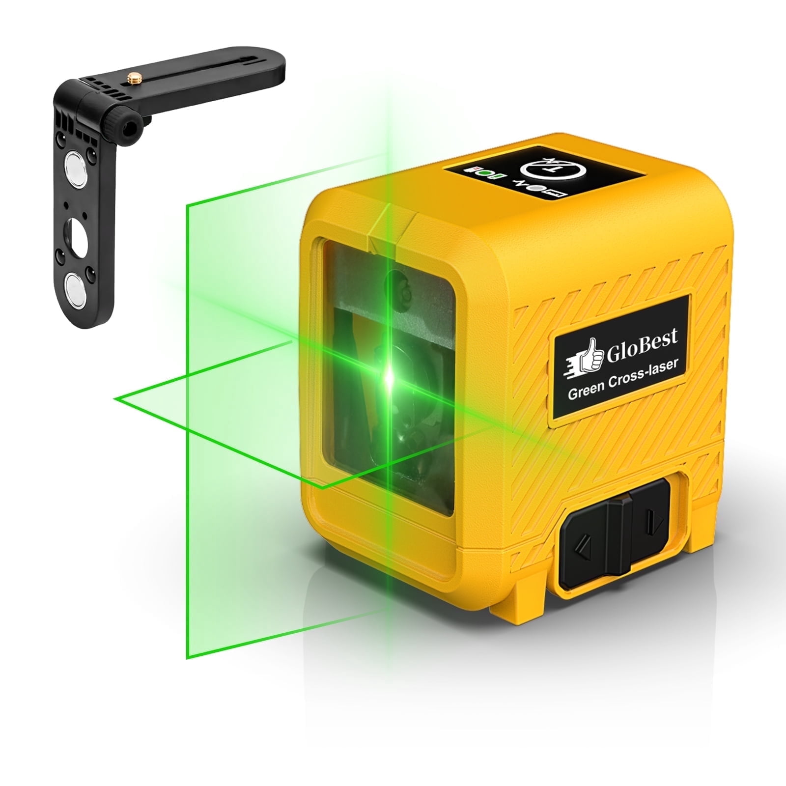 GloBest Portable Rechargeable Green Laser Level, Self-Leveling Cross Line Tool with Magnetic Bracket (Green, 100 ft Range) o3r6b