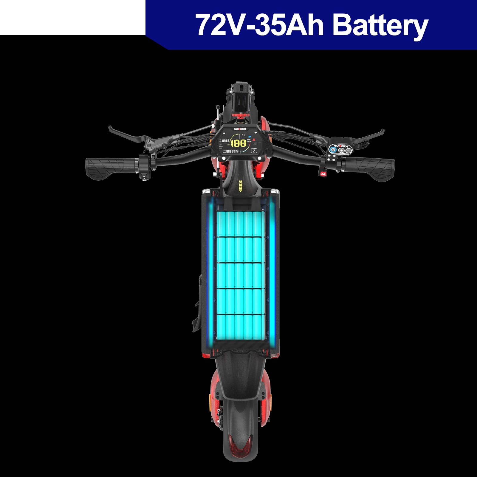 NANROBOT LS7+ Electric Scooter High-Performance Dual Motor Off-Road Commuter (Red, 300 lb Capacity) zpy41