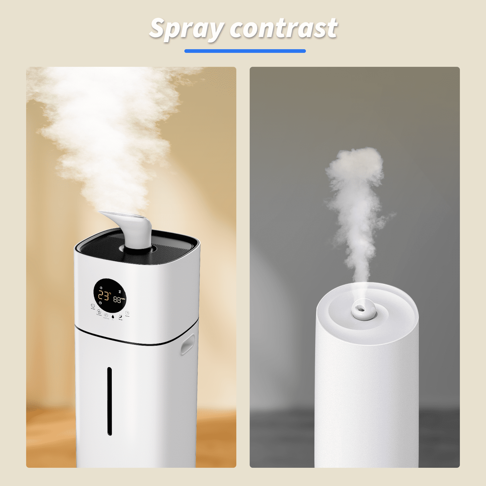 Rocyis Ultrasonic Tower Humidifier for Large Rooms, Whole House Air Moisturizer with Smart Humidity Control (White, 4.2 gal) 0m303