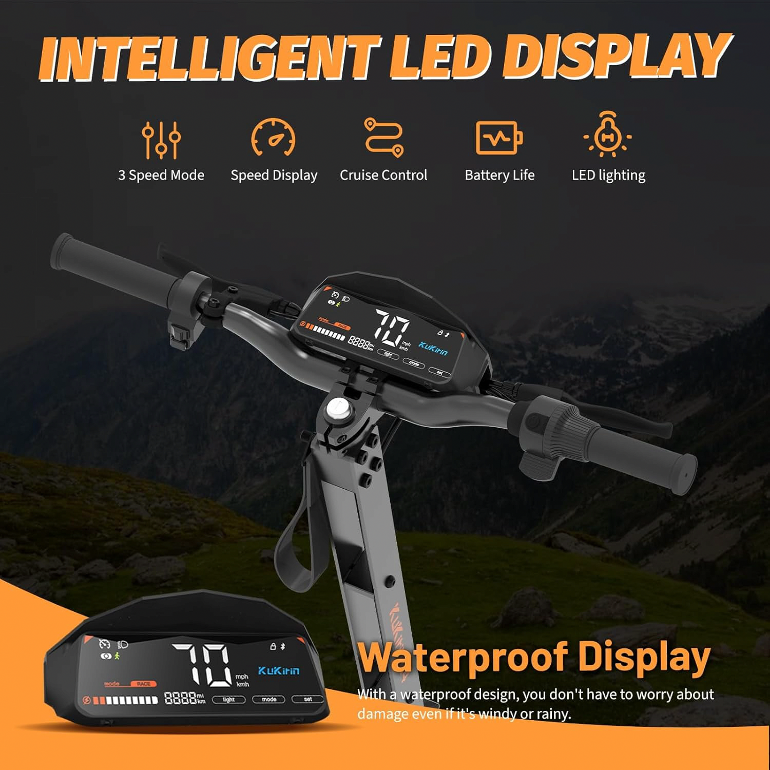 KUKIRIN G4 Electric Scooter, 2000W Motor, 43 Miles Range, 43 Mph Speed, 11 in Off-Road Tires, Foldable Commuter Scooter (Black) 436pd