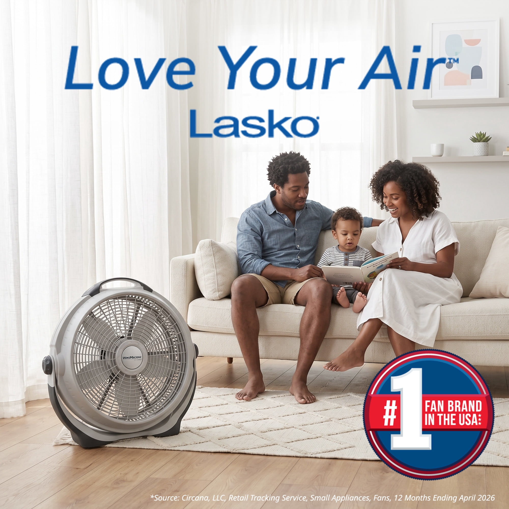 Lasko WindMachine 20 in High Performance Floor Fan, Pivoting Head Air Circulator for Whole Room Cooling (Gray, 20 in) klrro