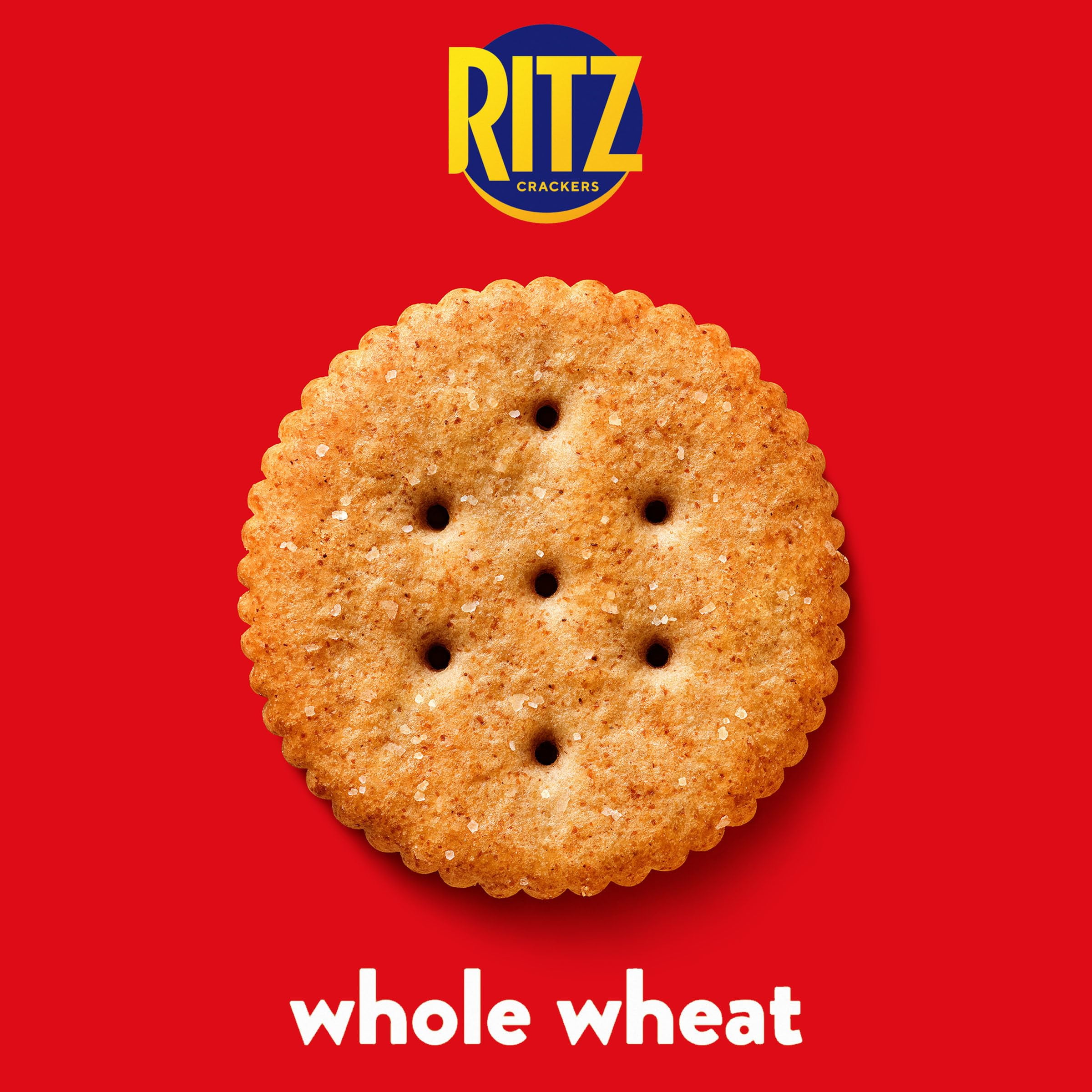RITZ Whole Wheat Crackers, Crispy Baked Snack Crackers for Appetizers and Lunch (3 Pack, 12.9 oz) ckir5