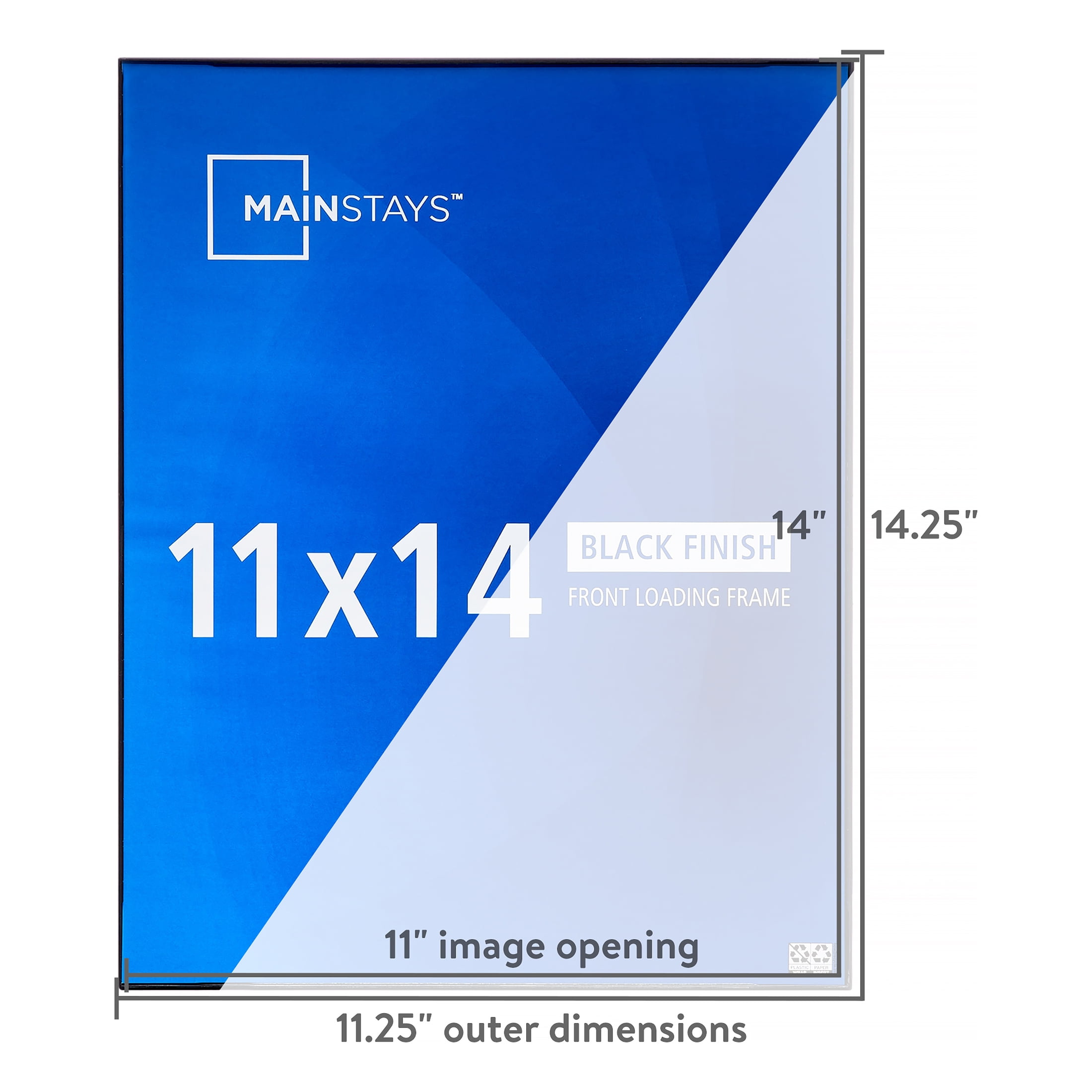Mainstays 11x14 Picture Frame Front Loading Wall or Tabletop Display (Black) 9n2z1