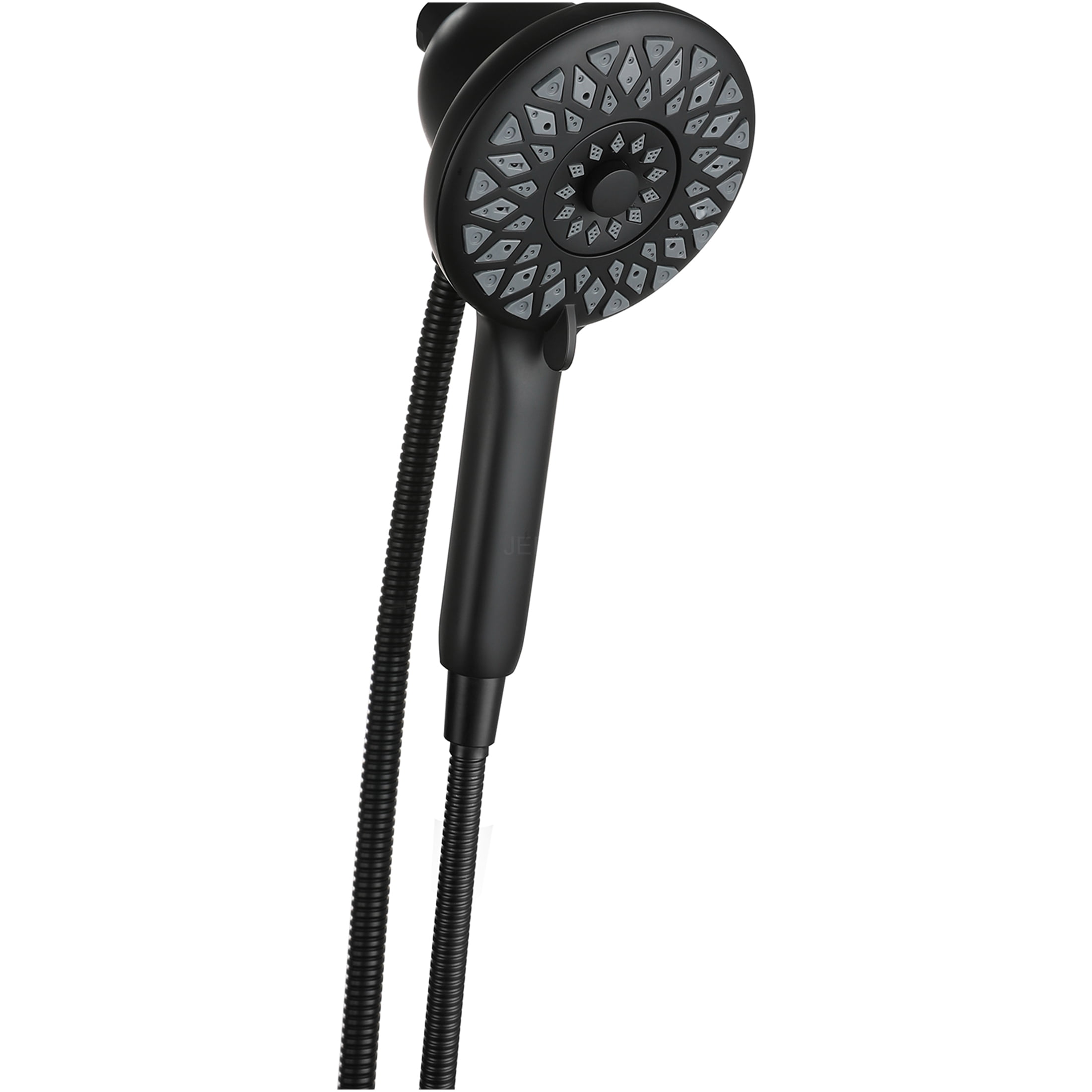 JERFIT Magnetic Handheld Shower Head with 6 Spray Modes and 60 in Stainless Steel Hose (Matte Black, 4.8 in Face) 8hur0