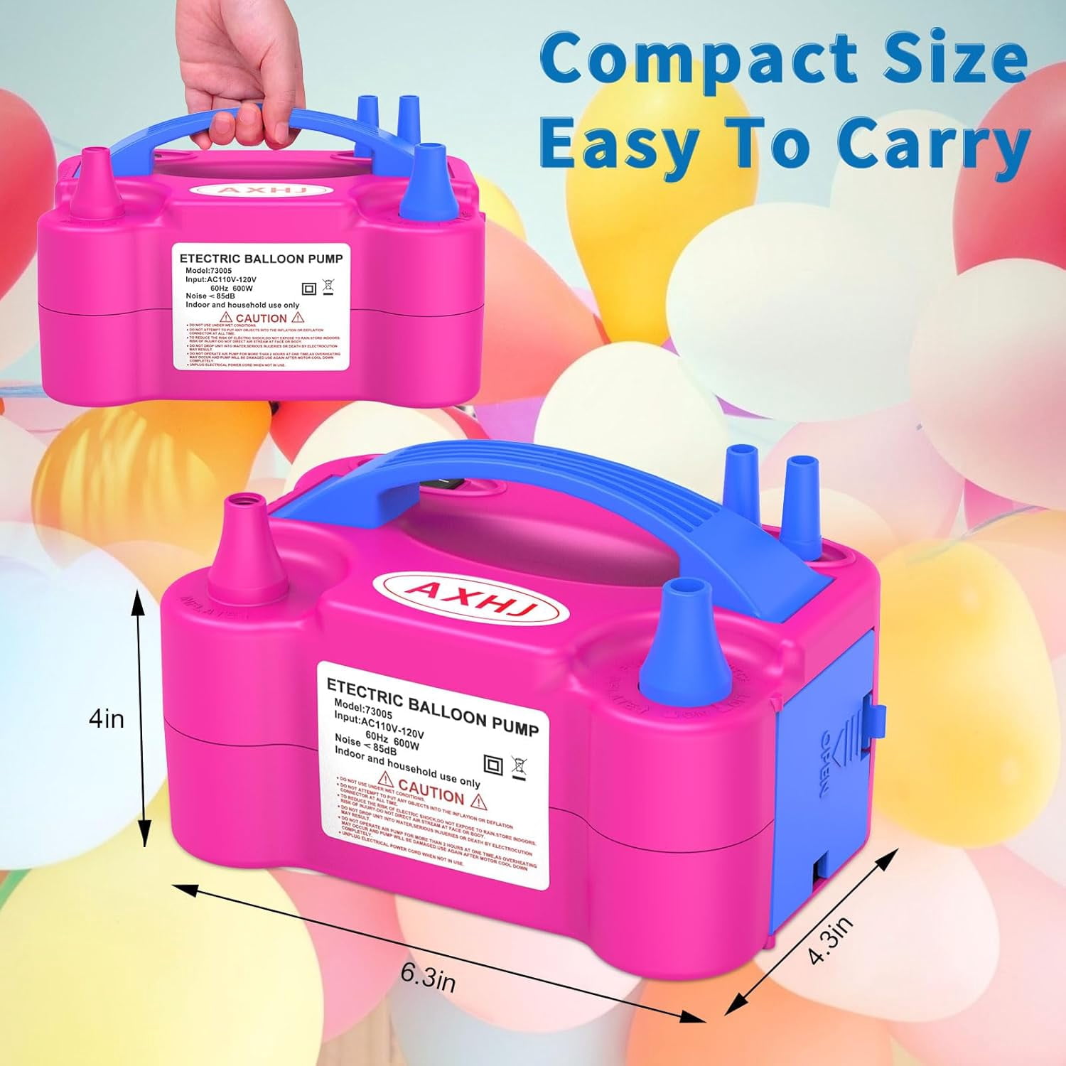 Generic Electric Balloon Pump Dual Nozzle Inflator for Party Decorations (110V) ickjd