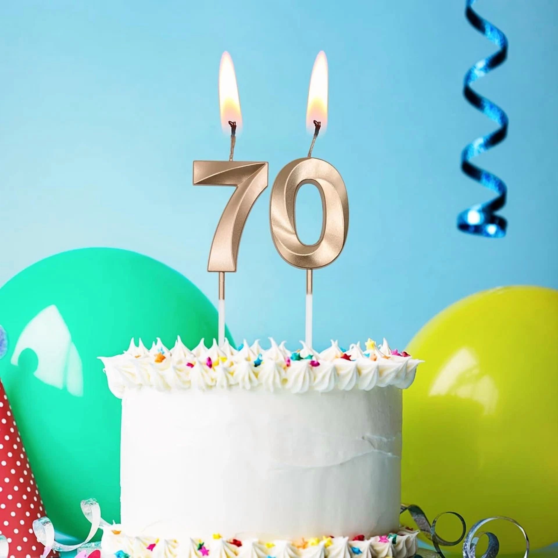 VAULT 50th Birthday Number Candle Cake Topper for Party Celebration (Gold, 3 in) in9c9