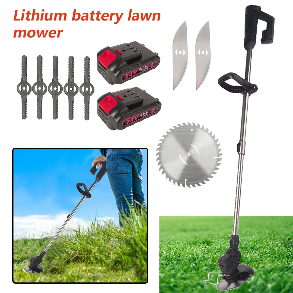Paddsun Electric Cordless Grass String Trimmer and Lawn Edger with 24V Battery (24V, 2-Pack Battery) 2c9ef