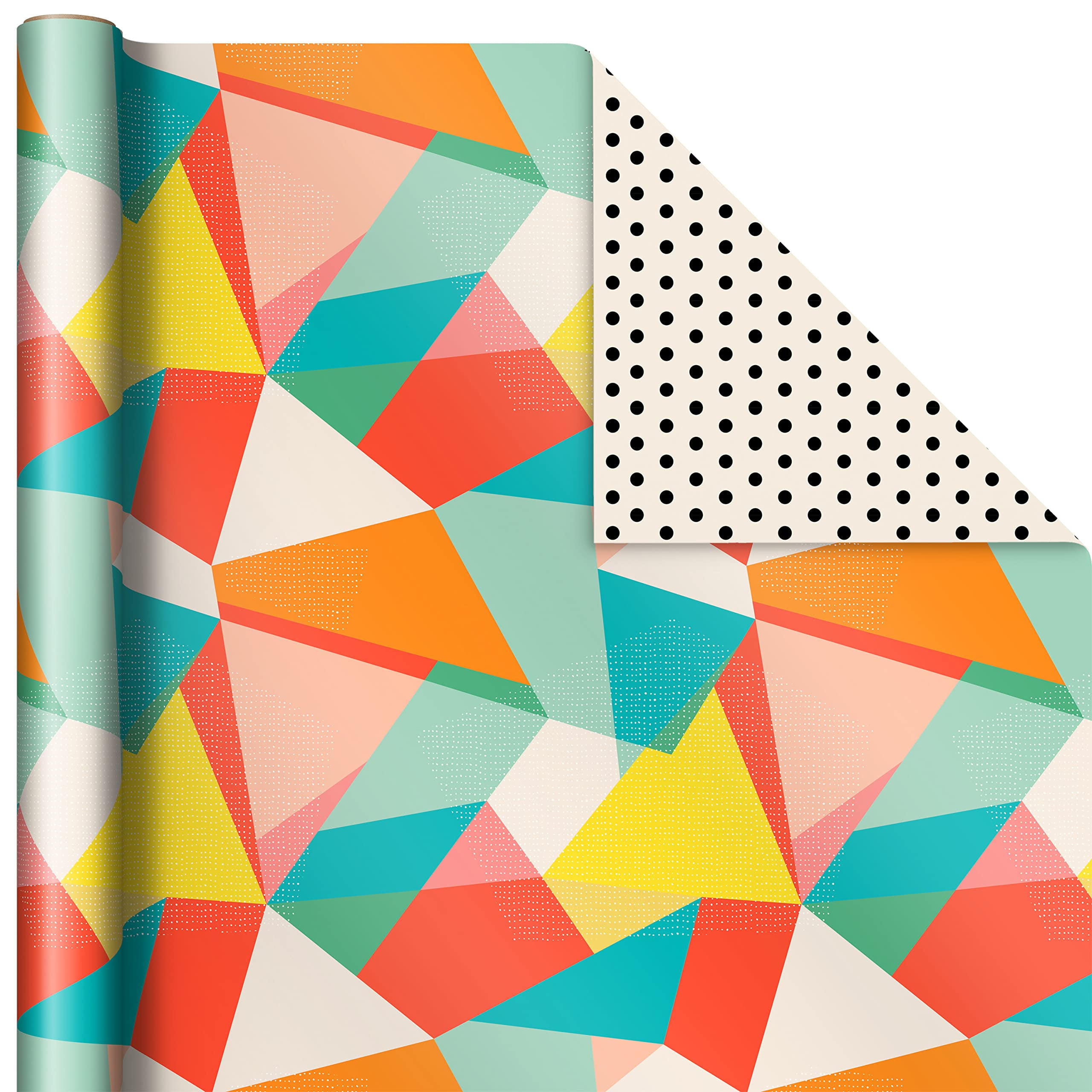 Hallmark Reversible Wrapping Paper Set (Floral, Lemon, Abstract Designs, 3 Rolls, 75 sq ft Total) yda5t