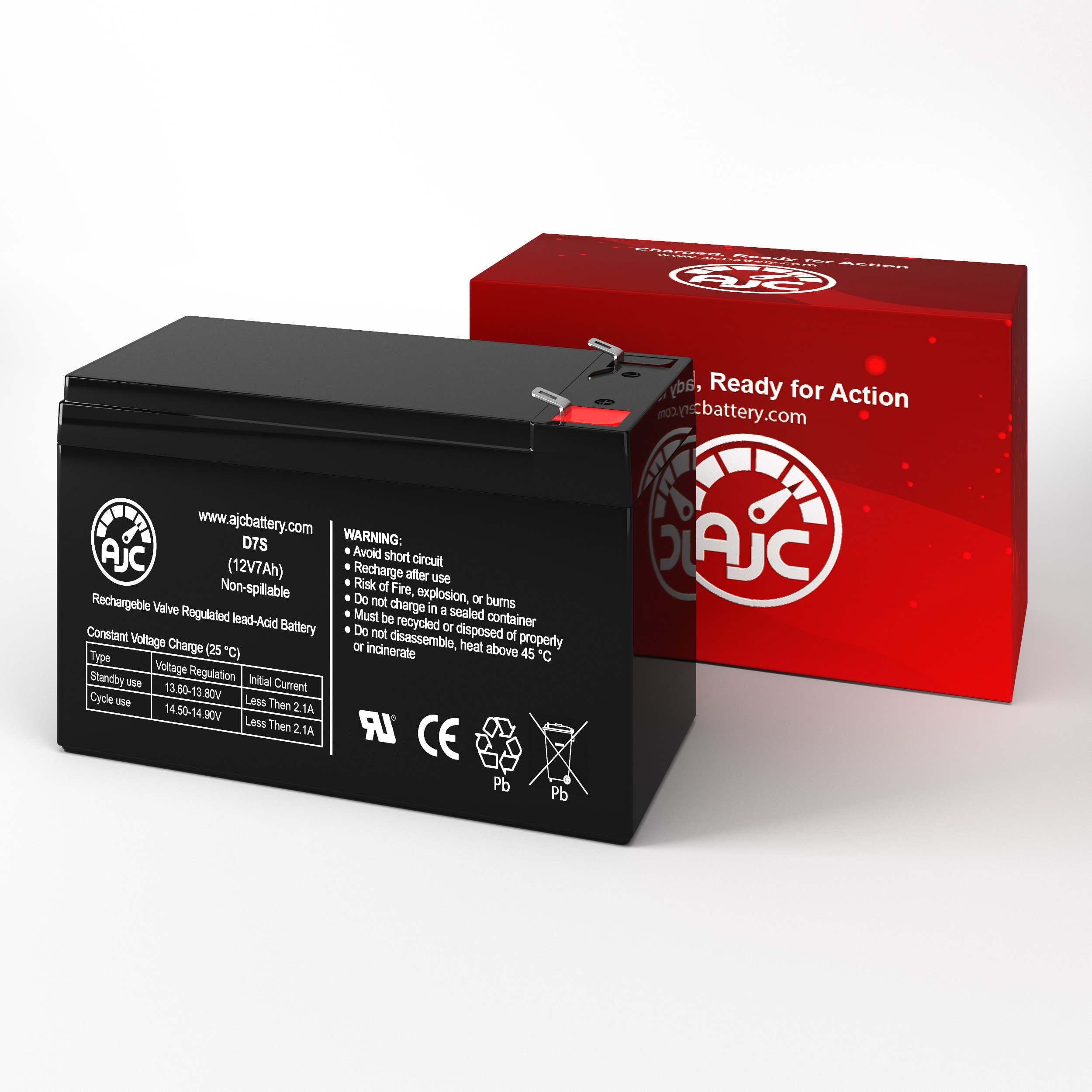 AJC Replacement Battery for Razor Power Core E100 Electric Scooter (12V 7Ah, 5.94 in x 2.56 in x 3.7 in) lh2pz
