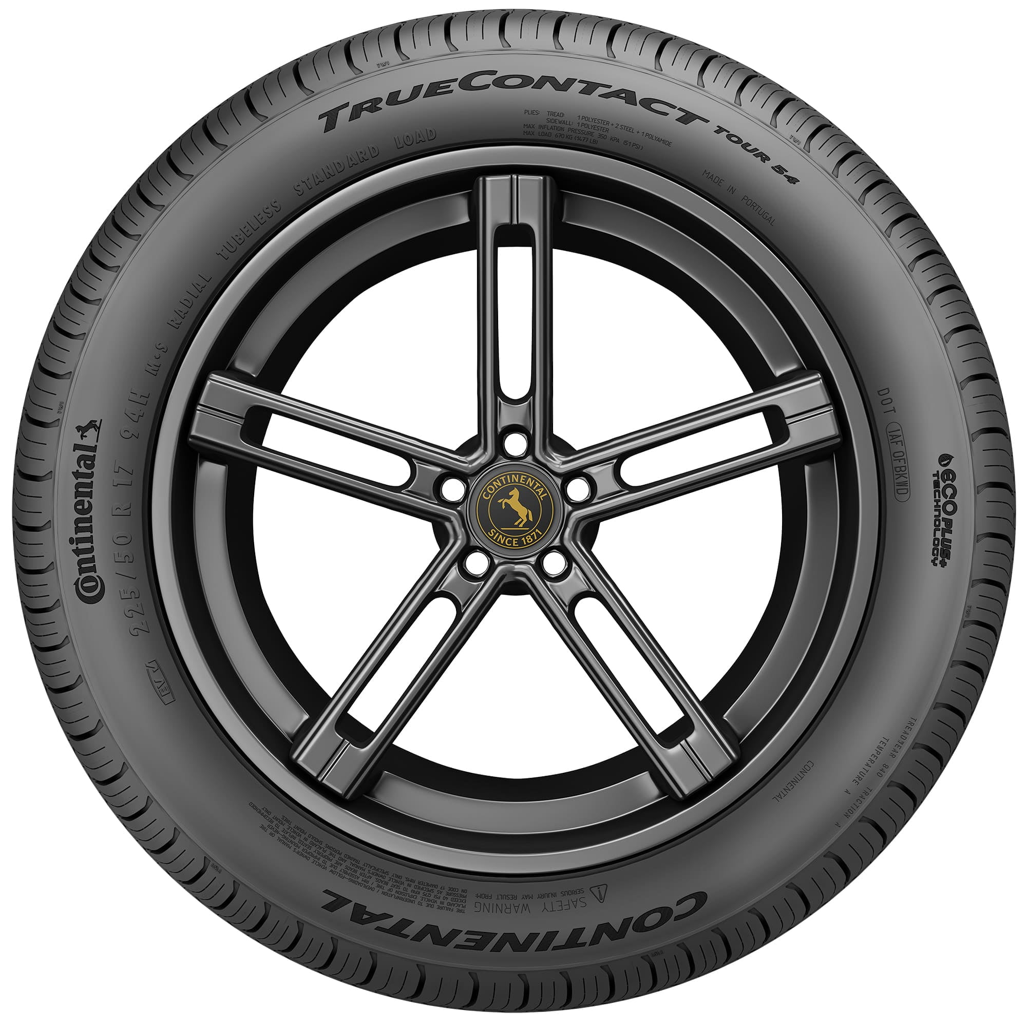 Continental TrueContact Tour 54 All Season Passenger Tire (Black Sidewall, 215/60R16) nubcz