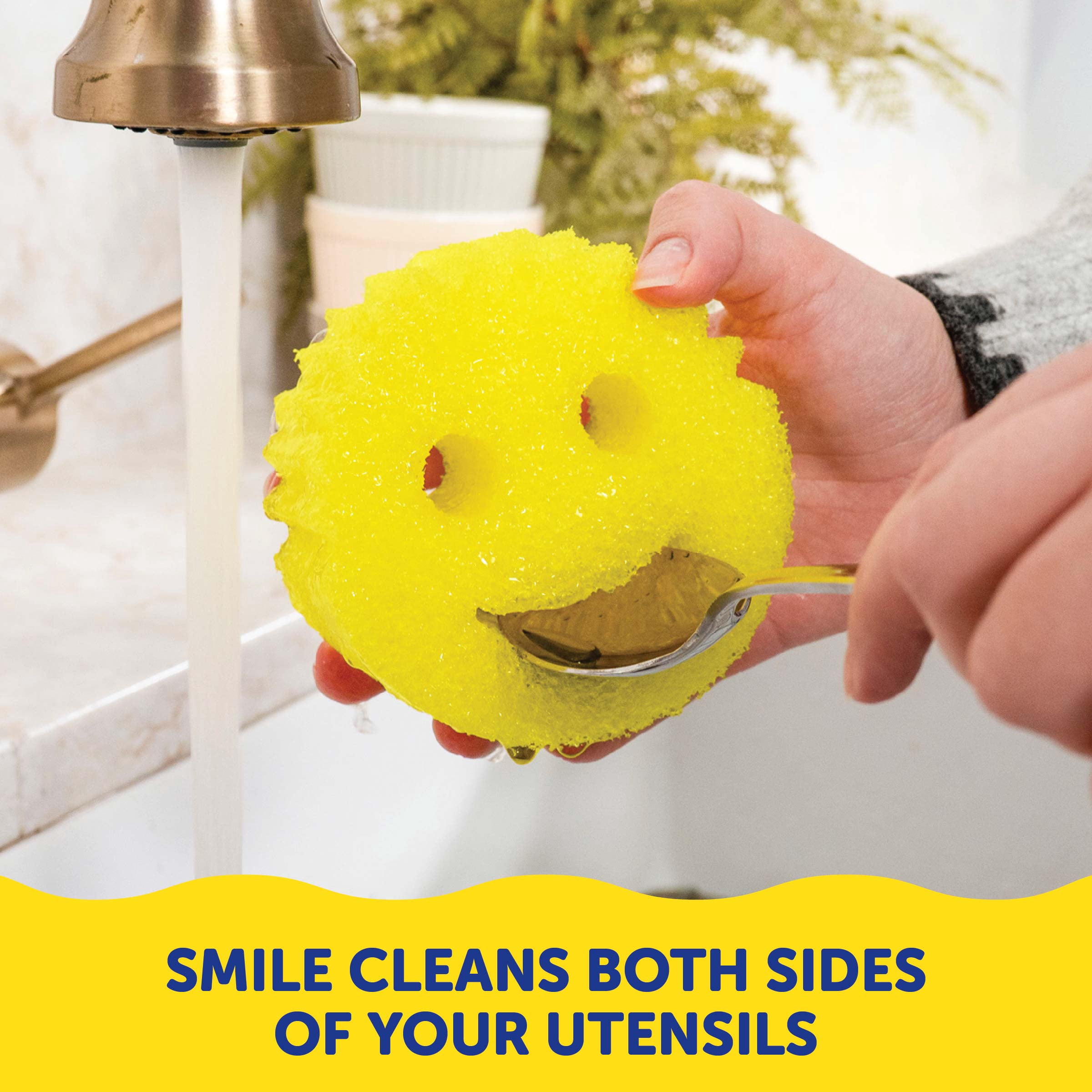 Scrub Daddy Original Scratch-Free Cleaning Sponge, Heavy-Duty Kitchen & Bath Scrubber (Yellow, 1 Count) vpfd7