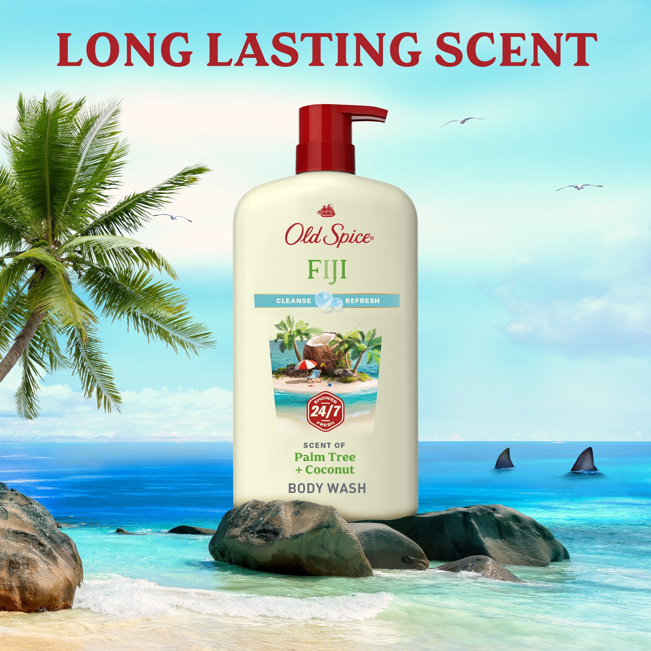 Old Spice Fiji Body Wash for Men, Refreshing Scent with Coconut and Lavender (30 fl oz) syhwx