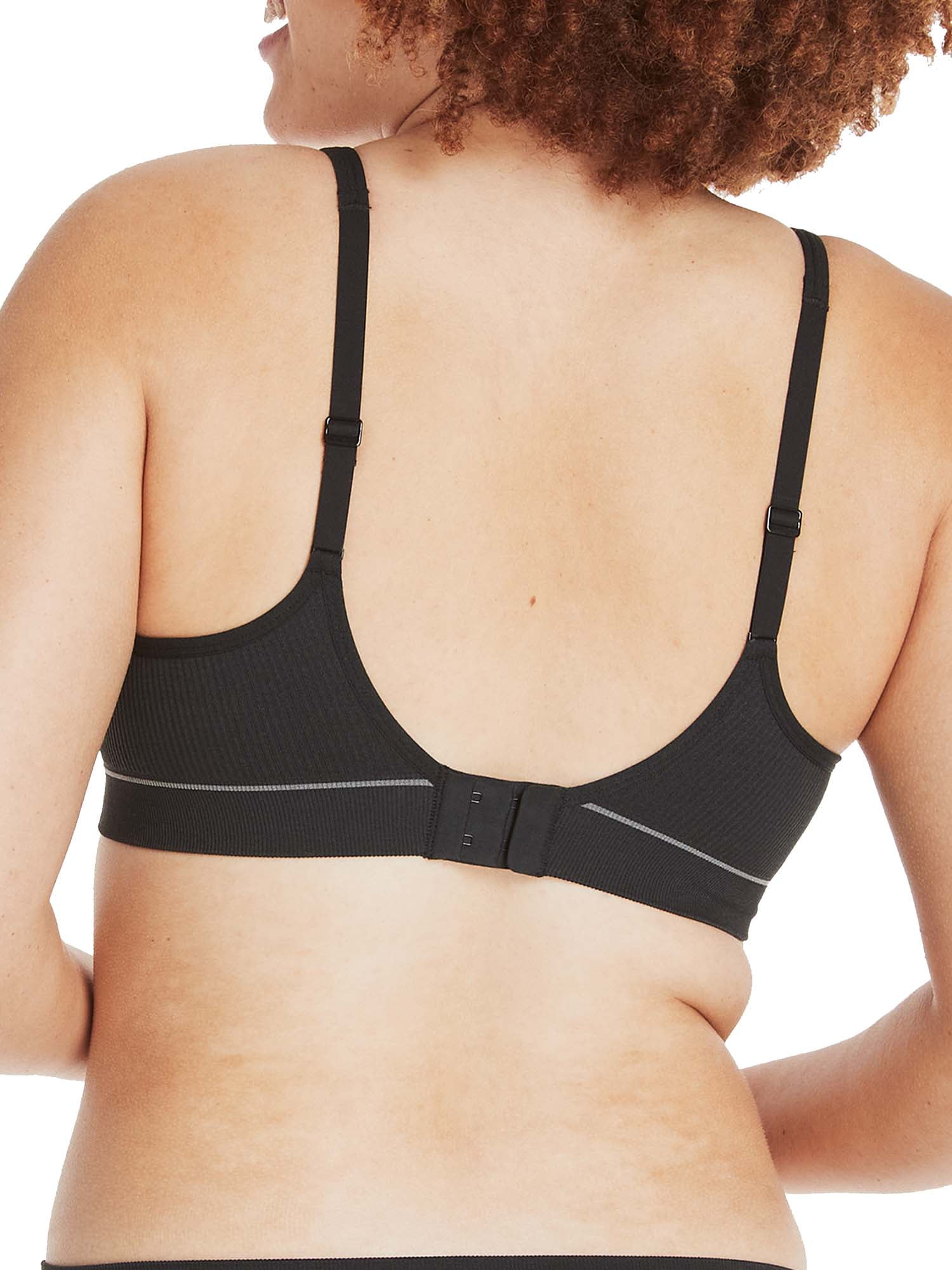 Hanes Originals Women's Rib Contour Wirefree Bra (Black, Medium) tgpf0