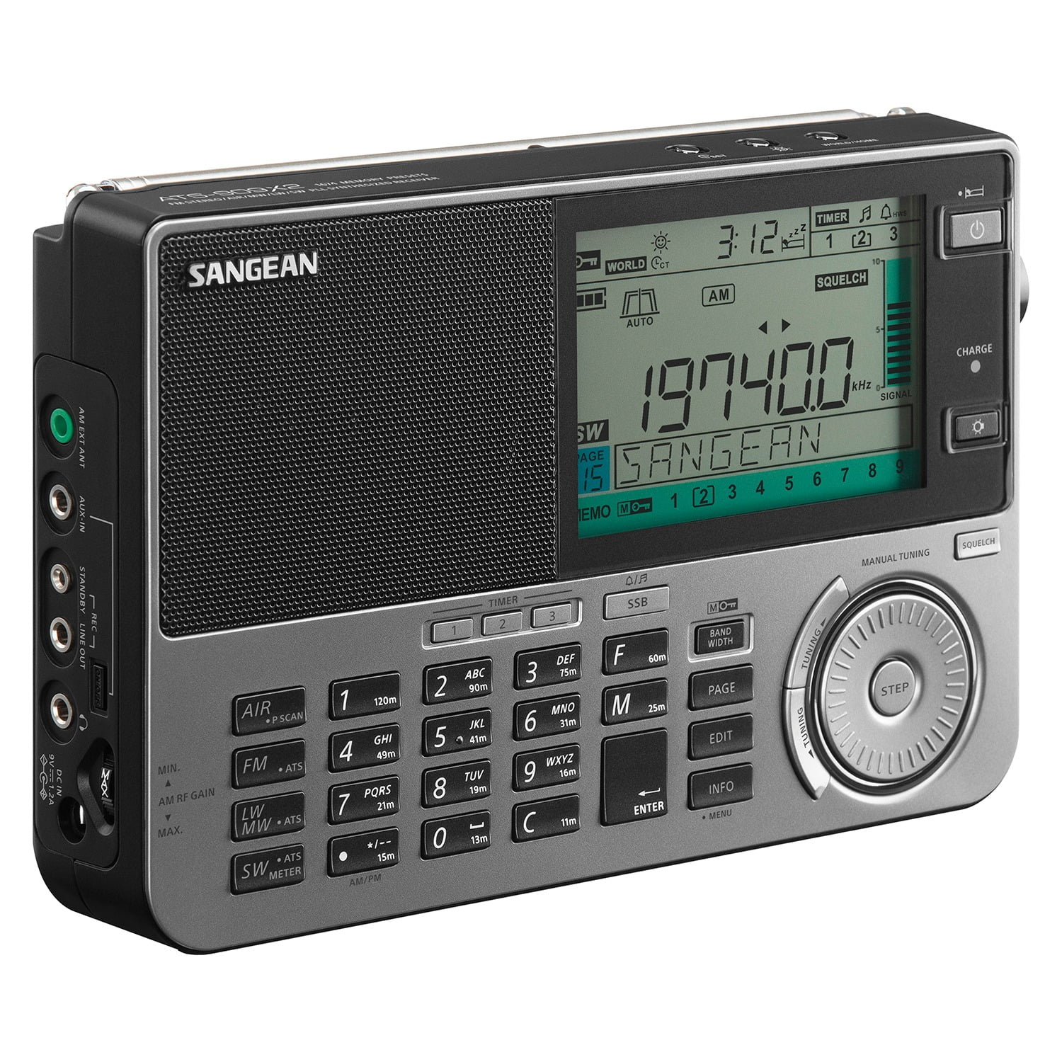 Sangean ATS-909X2 Portable AM/FM Shortwave Radio (Gray, 1 Unit) twqs2