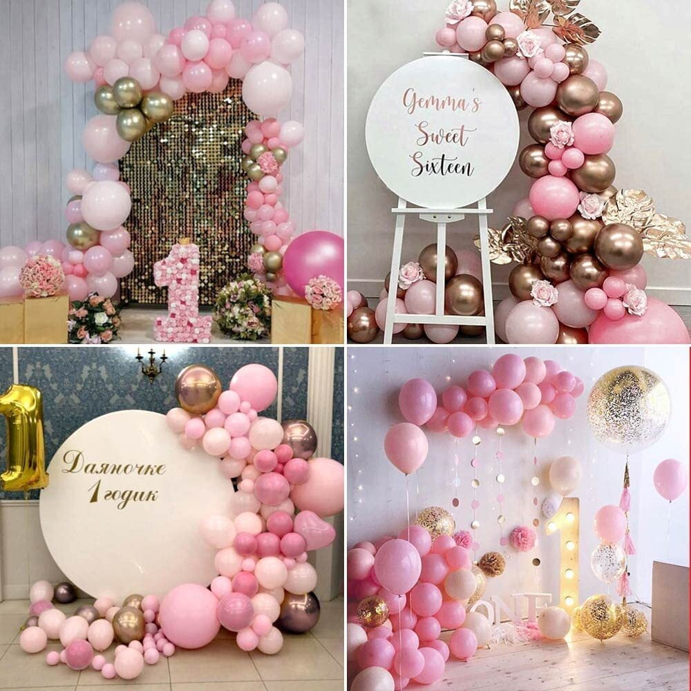 MMTX Pink Balloon Garland Arch Kit with Confetti and Rose Gold 4D Balloons for Party Decorations (86 Piece Set) en75q