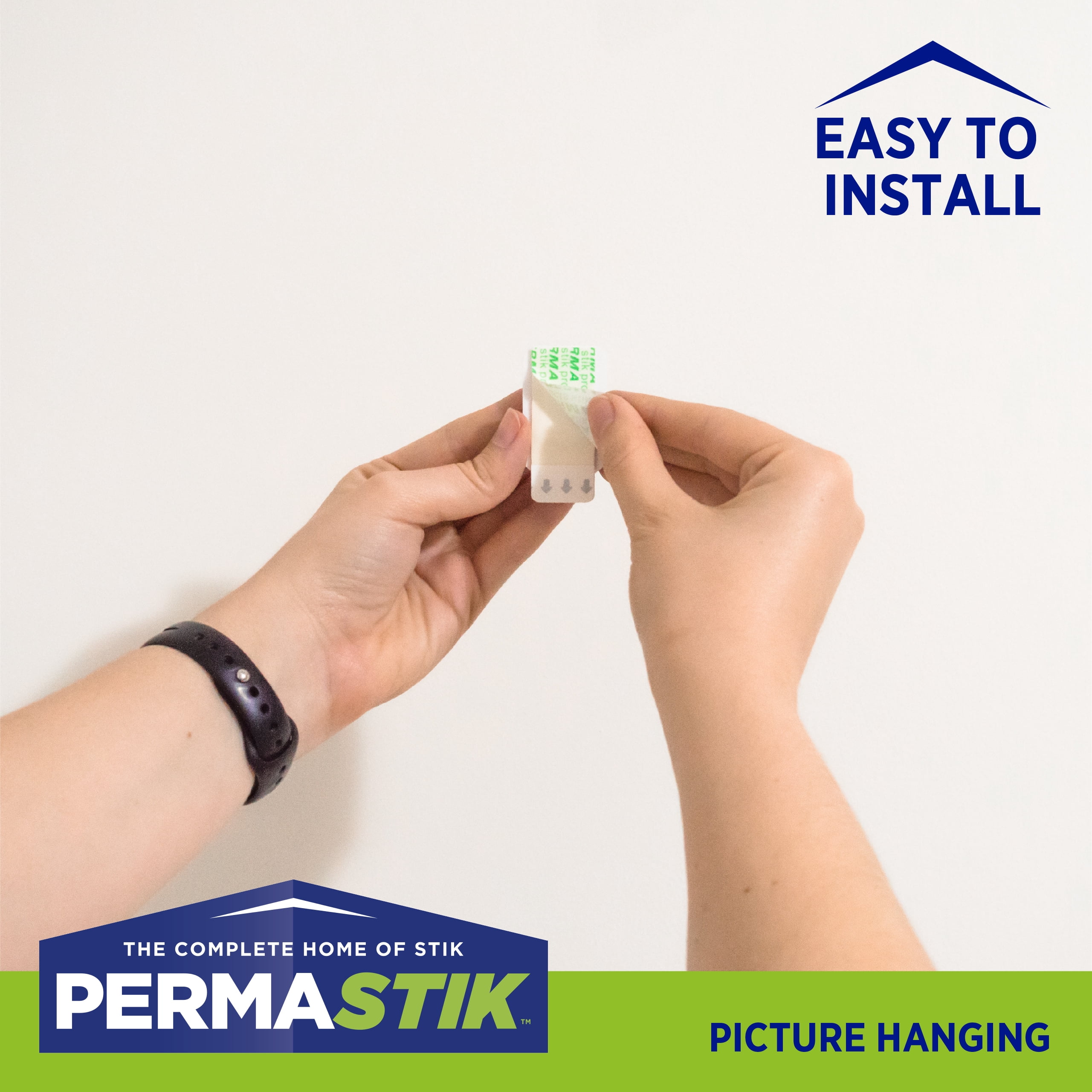 Permastik Small Adhesive Picture Hooks, Rental Safe Wall Hangers (White, 9 Pack) 9uy8p