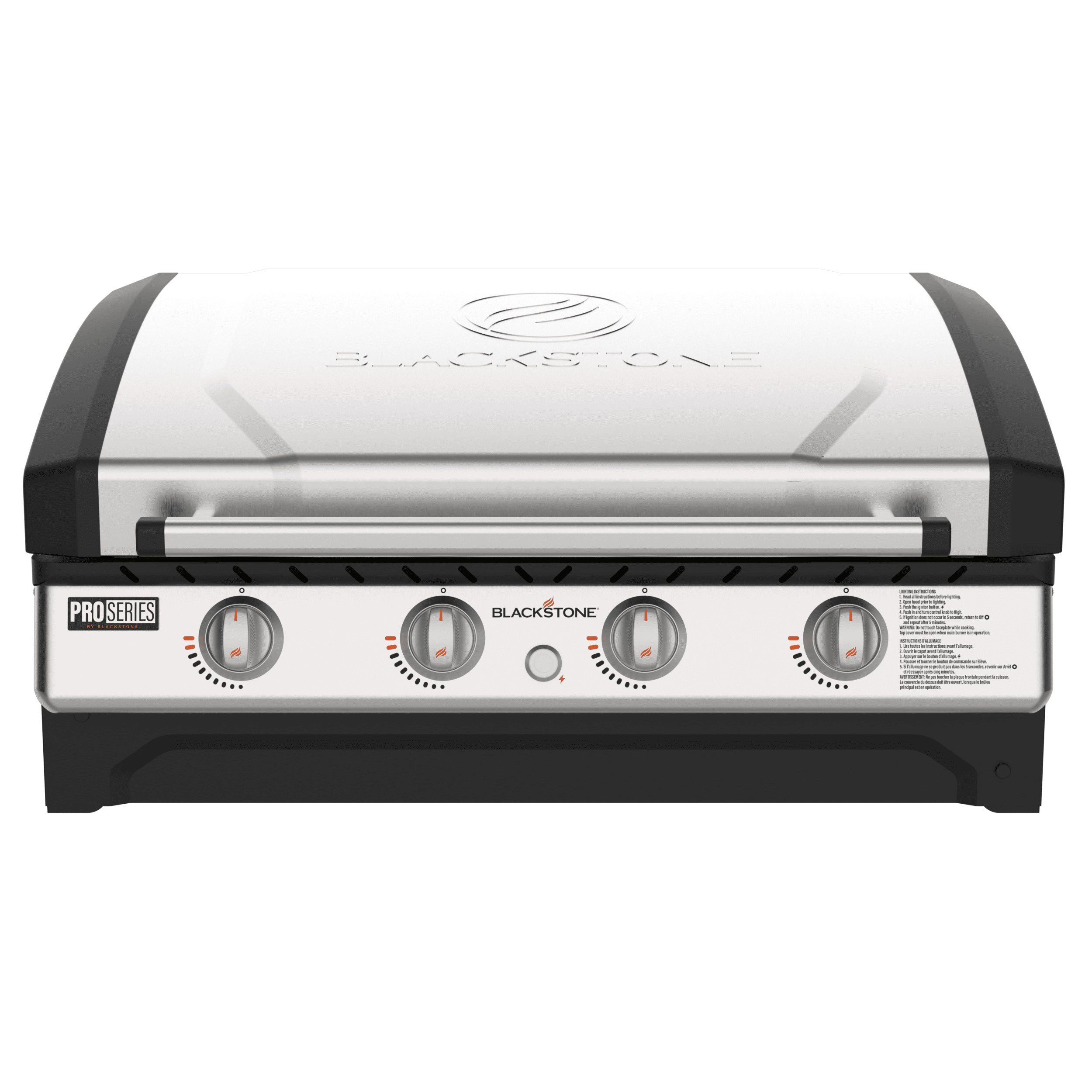 Blackstone Pro Series 36-inch 4-Burner Propane Omnivore Drop-in Outdoor Griddle with Hood (Silver, 768 sq in) 5r8ii