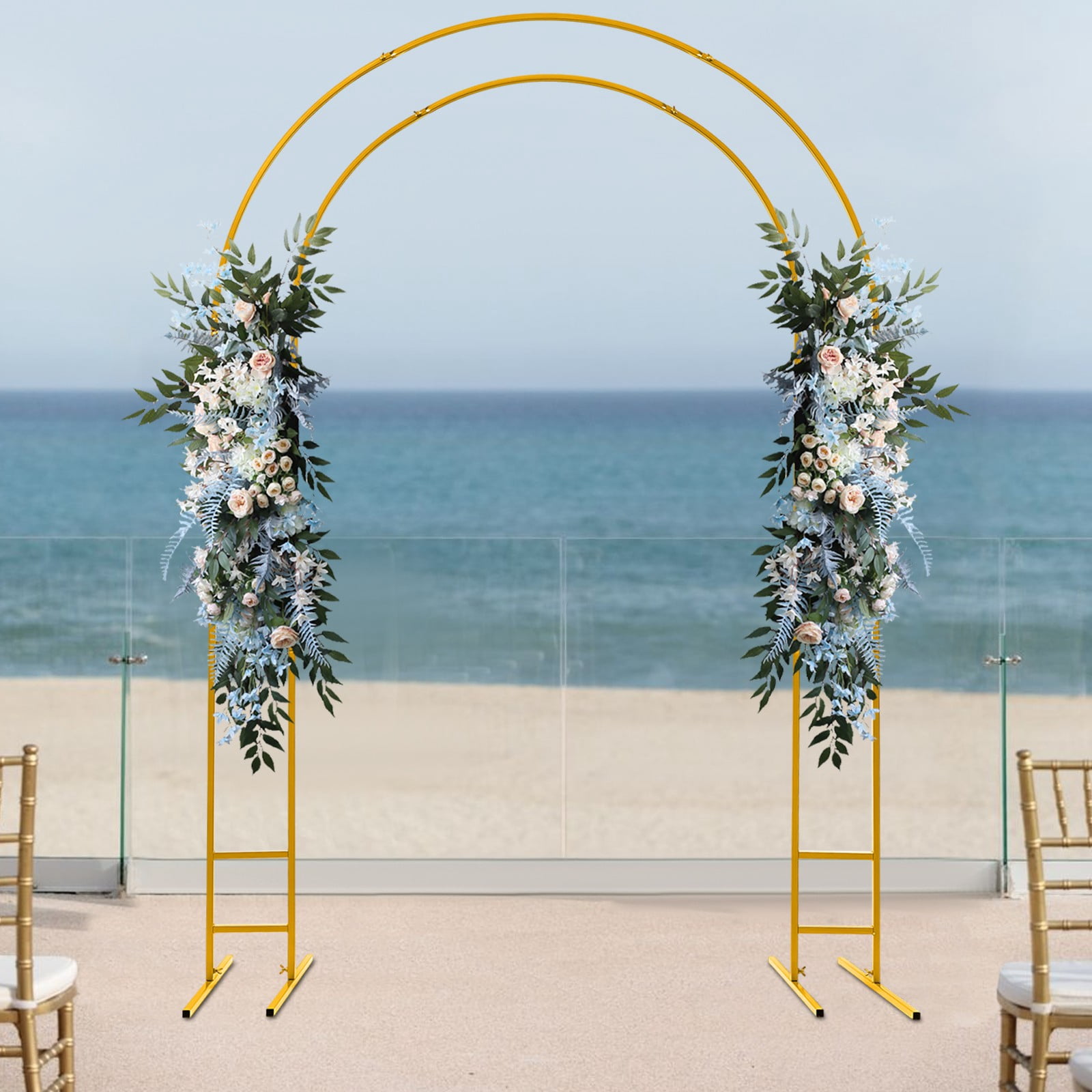 Generic Metal Wedding Arch Stand (Double-Tube, 7.2 ft) 64fpb
