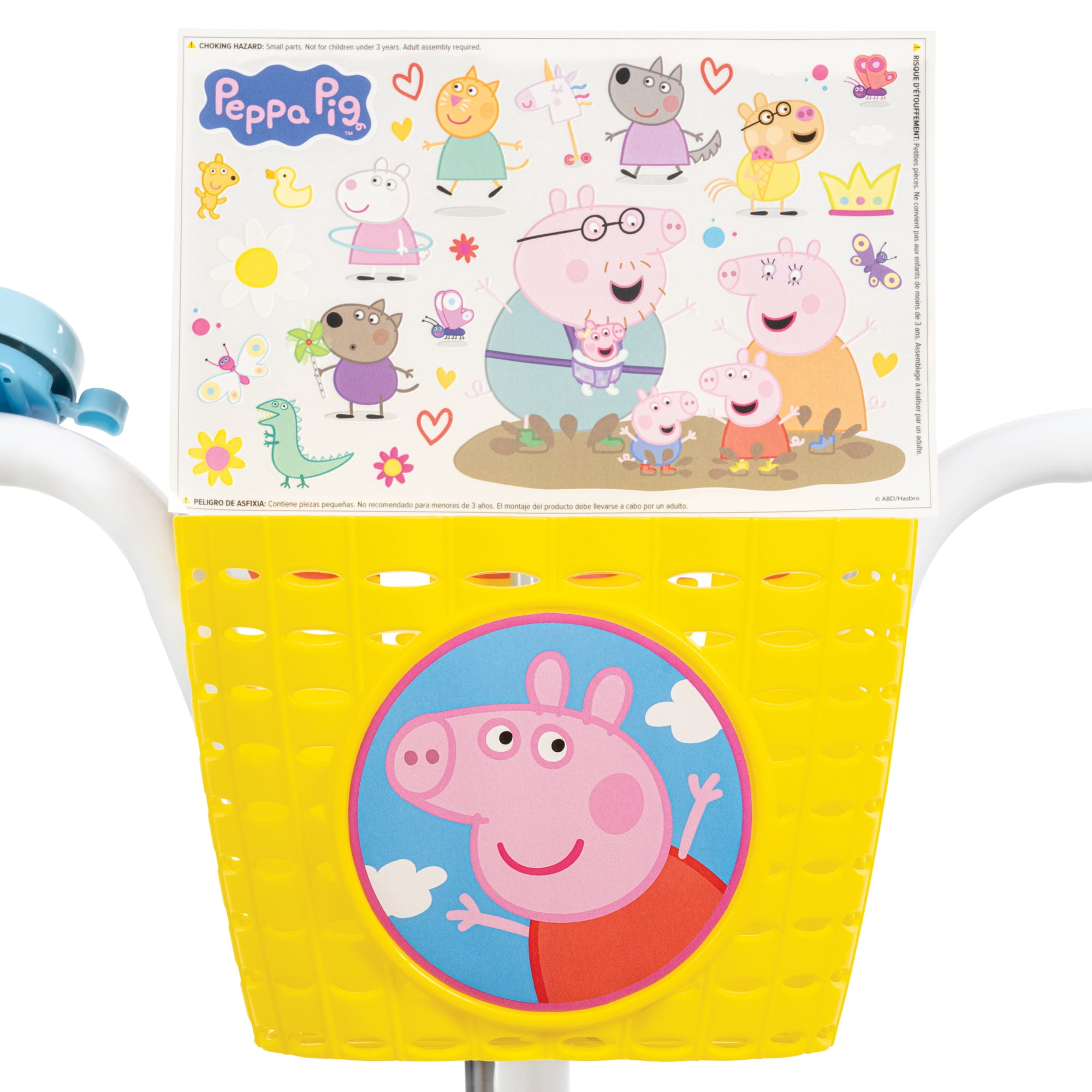 Huffy Peppa Pig Kids Bike with Training Wheels and Basket (Blue, 12 in) b0bp0