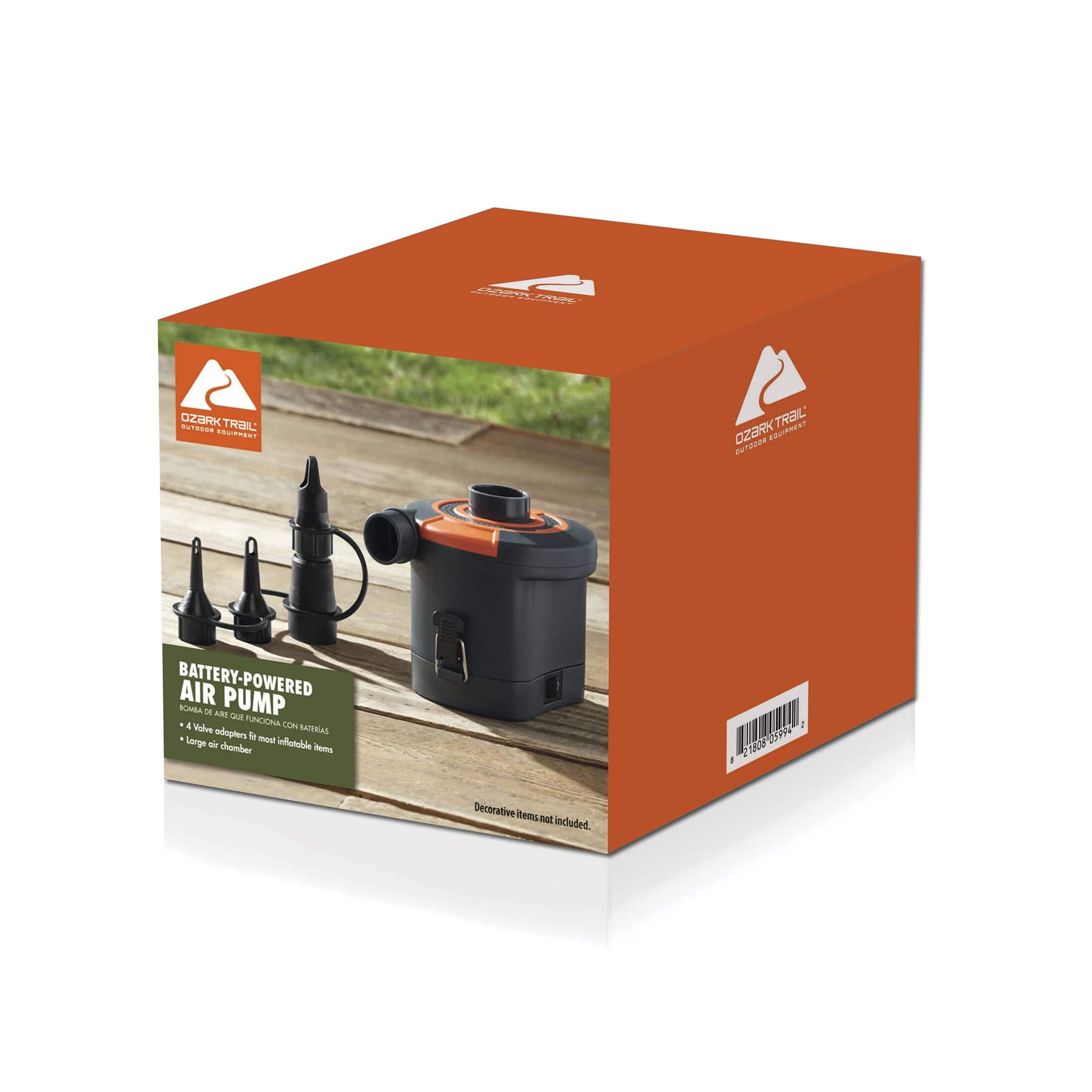 Ozark Trail Battery-Powered Electric Air Pump for Inflatables (Orange/Gray, 4.84 in x 4.17 in x 4.06 in) rbgyp