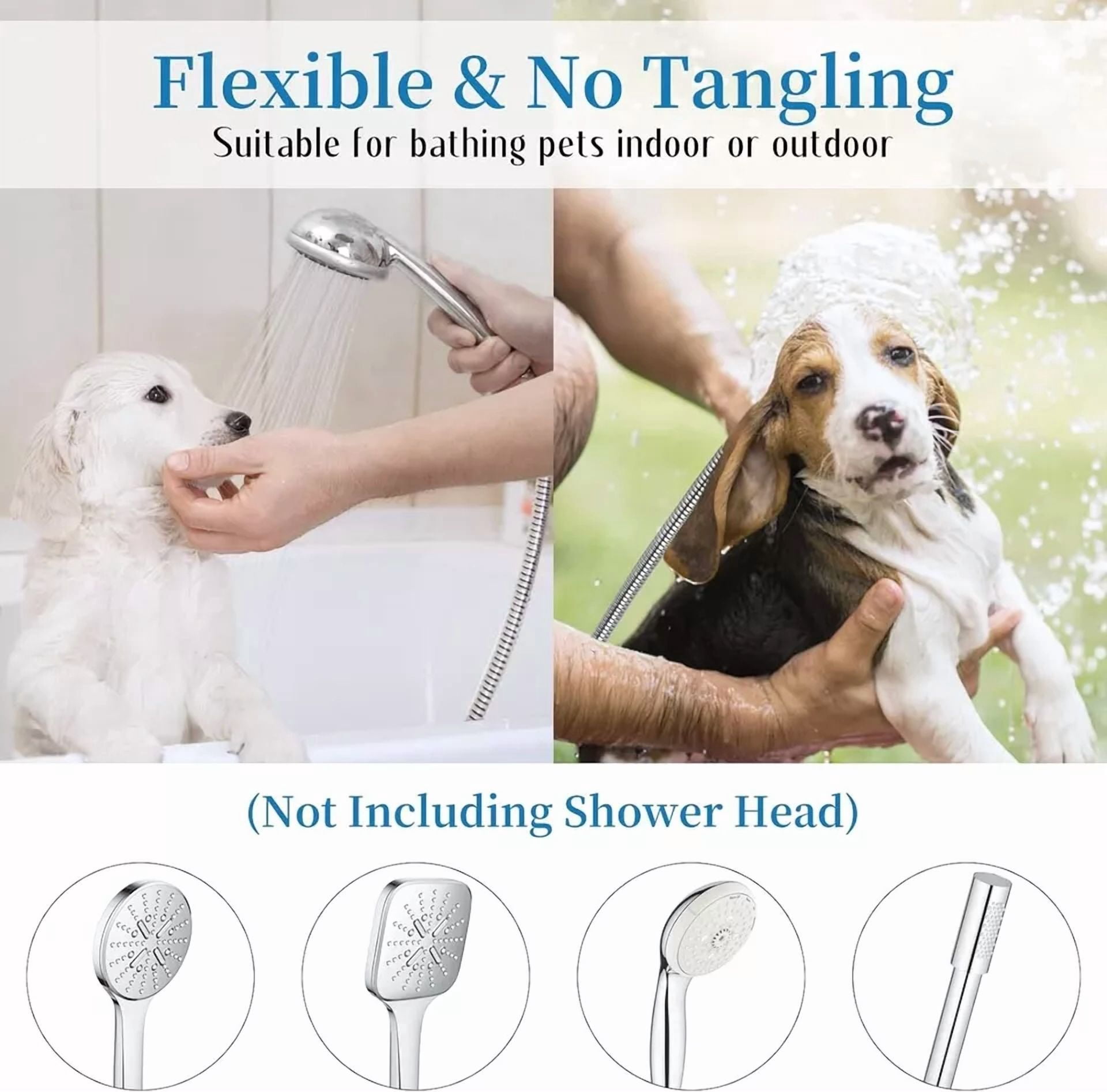 VAULT Stainless Steel Shower Hose for Pet Bathing and Dog Grooming (Flexible, 79 in) wj34h