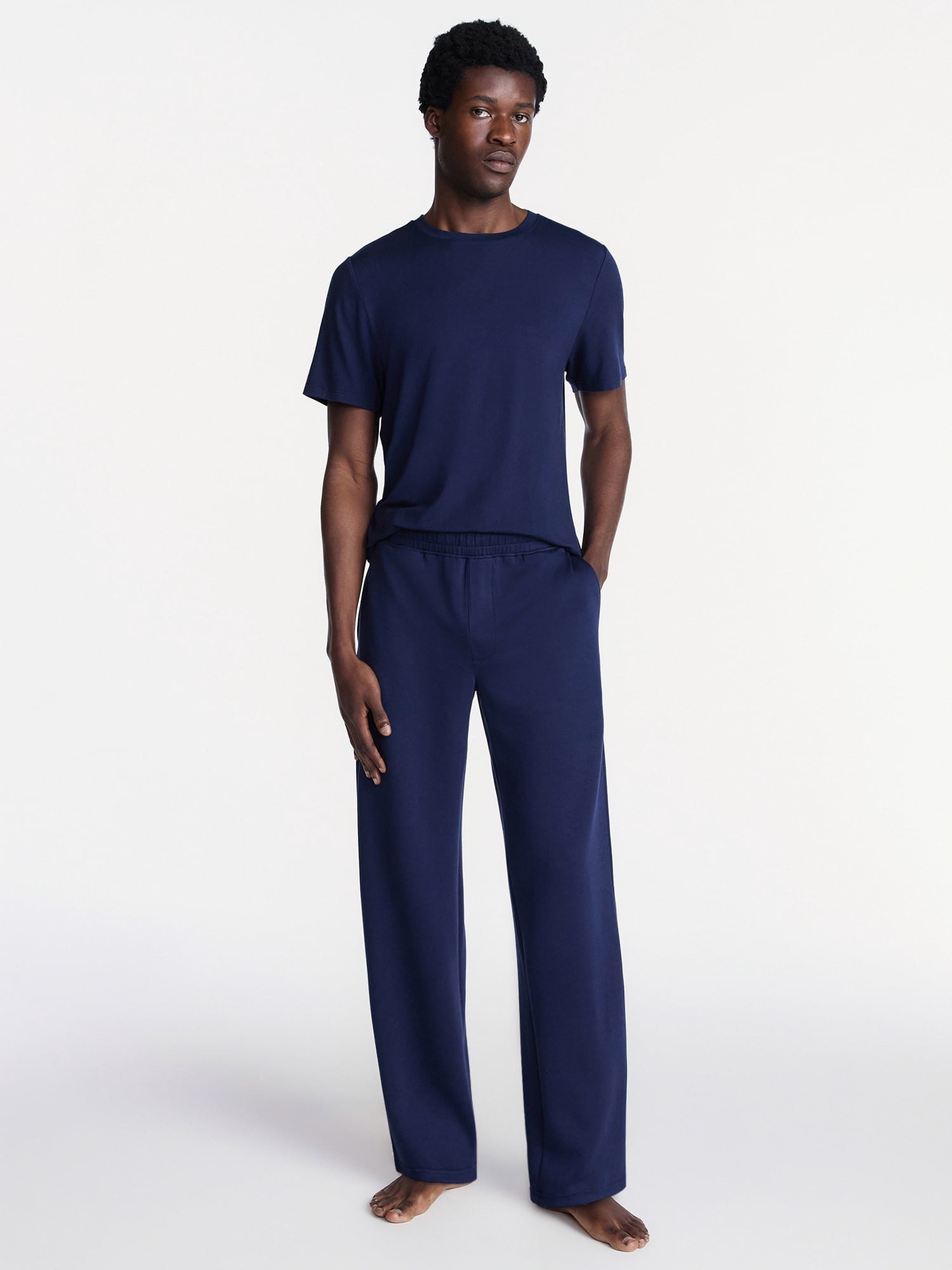George Men's Knit Sleep Pants (Regular Fit, Soft Scuba Fabric, XS-3XL) oionw