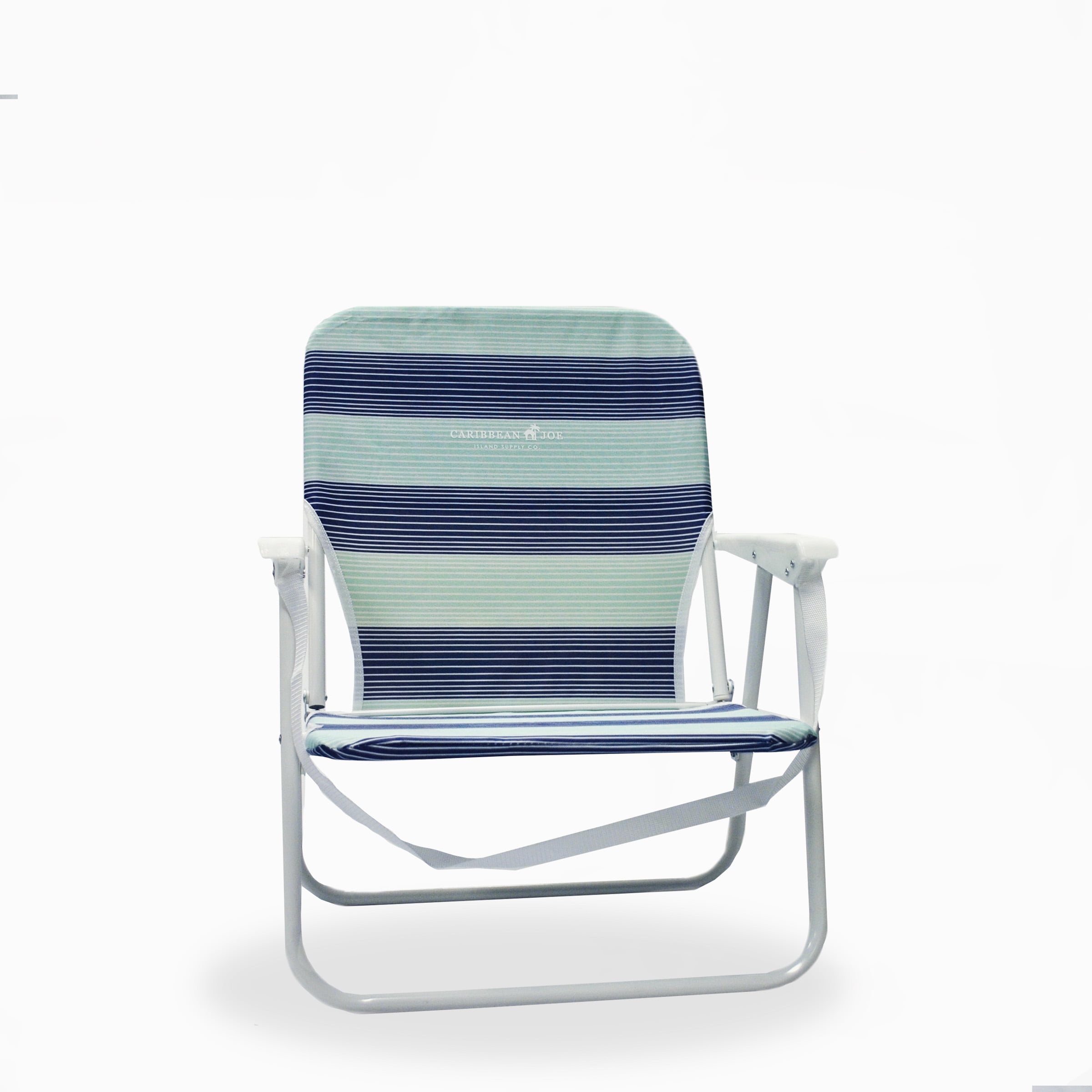 Caribbean Joe Folding Beach Chair, Lightweight Portable Outdoor Seat with Armrests (Blue, 200 lb Capacity) pwu7w