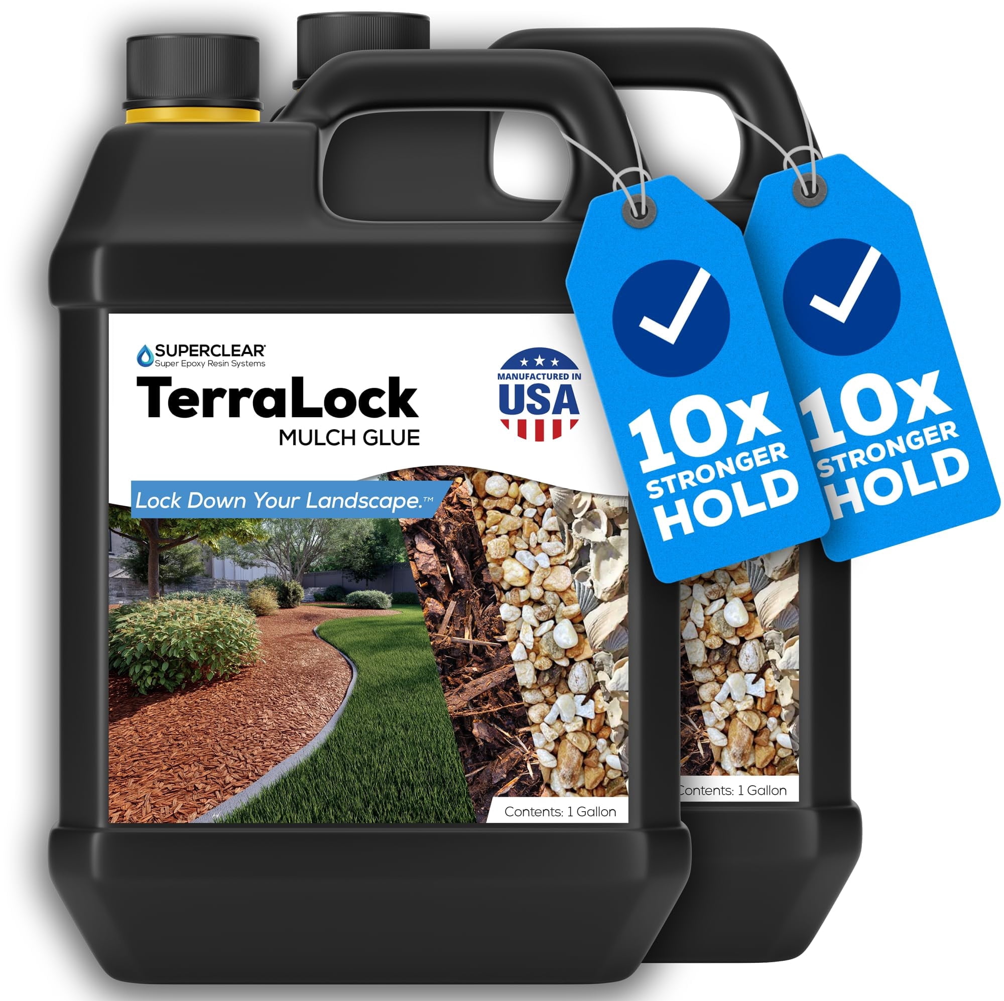 TerraLock Landscape Adhesive for Mulch and Gravel (White, 256 fl oz) b6i69