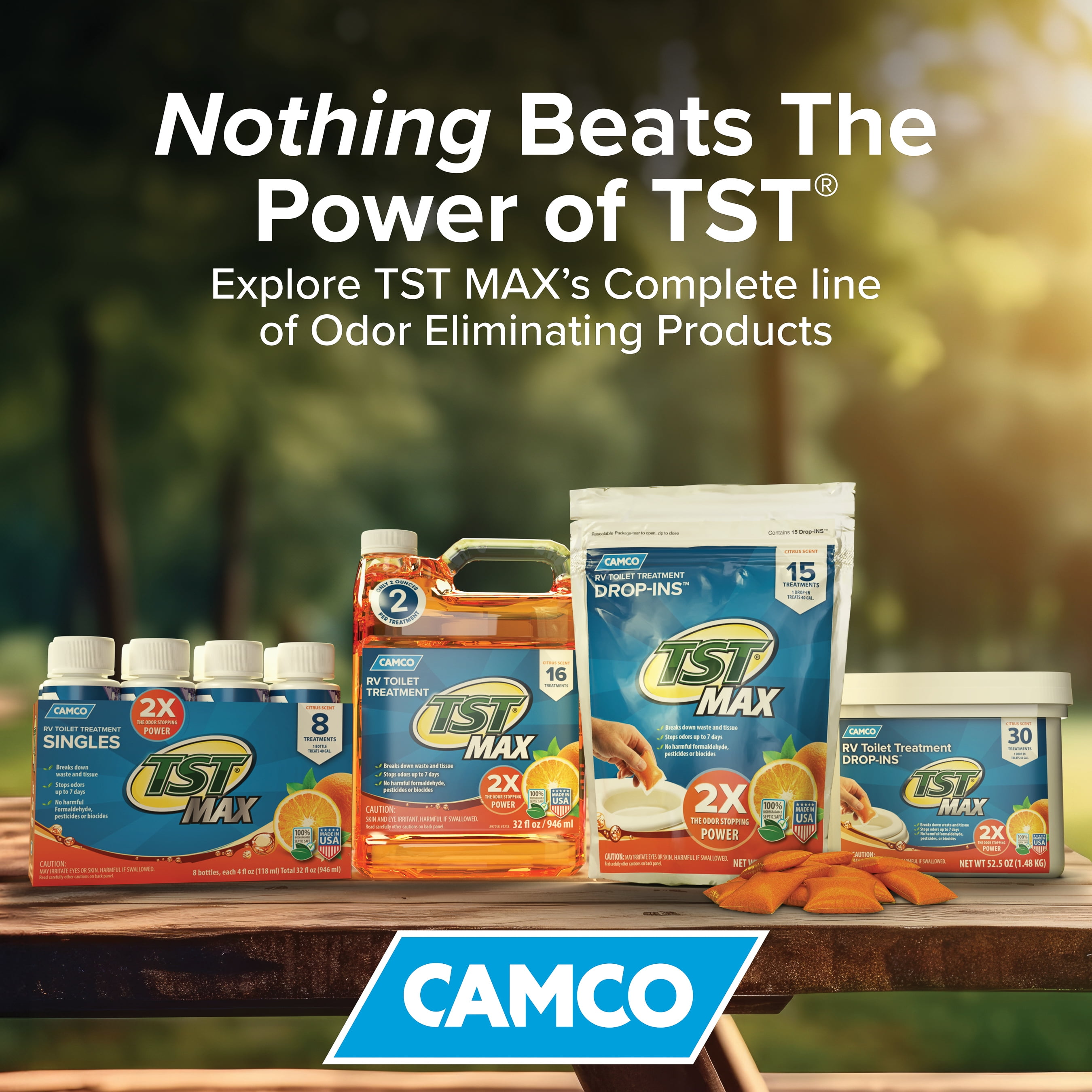 Camco TST MAX RV Toilet Treatment, Odor Eliminator & Waste Digester (Citrus Scent, 64 oz) emagp