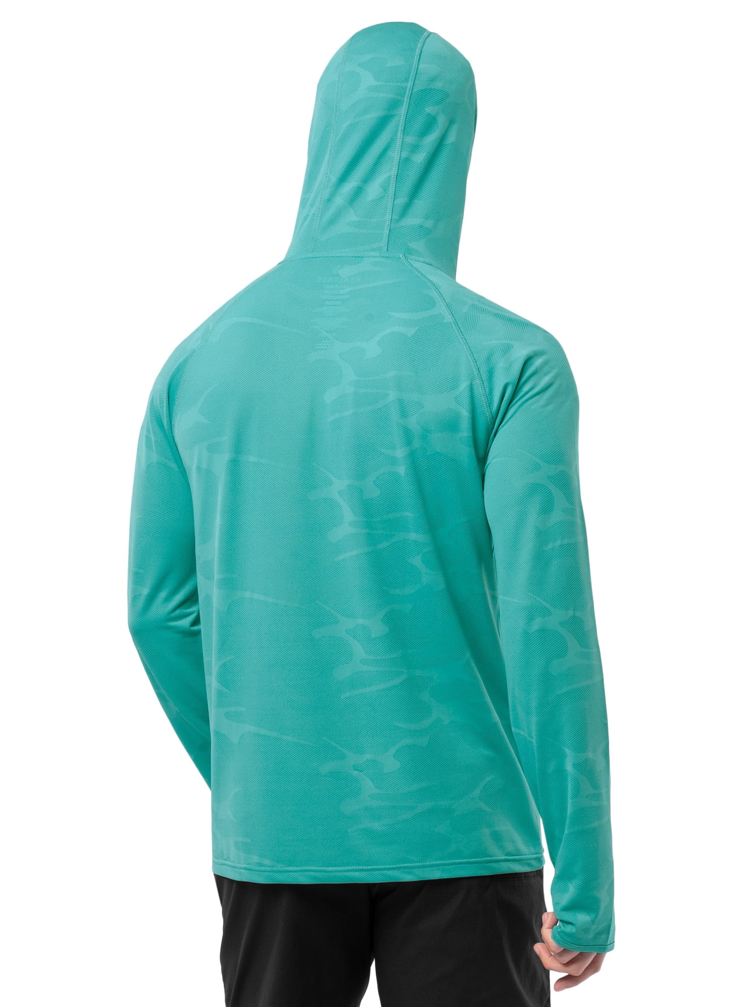 Realtree Men’s Fishing Performance Long Sleeve Hooded Shirt with Thumb Holes (Green, S) 3x86e